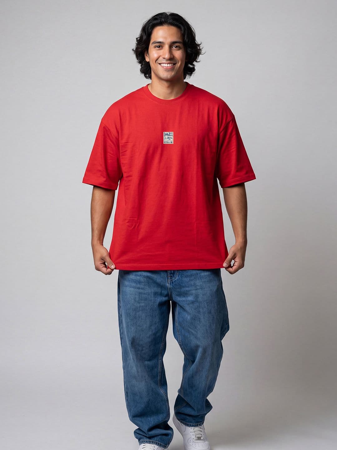 Roadster Men Brand Logo Printed Drop-Shoulder Sleeves T-shirt - view 1