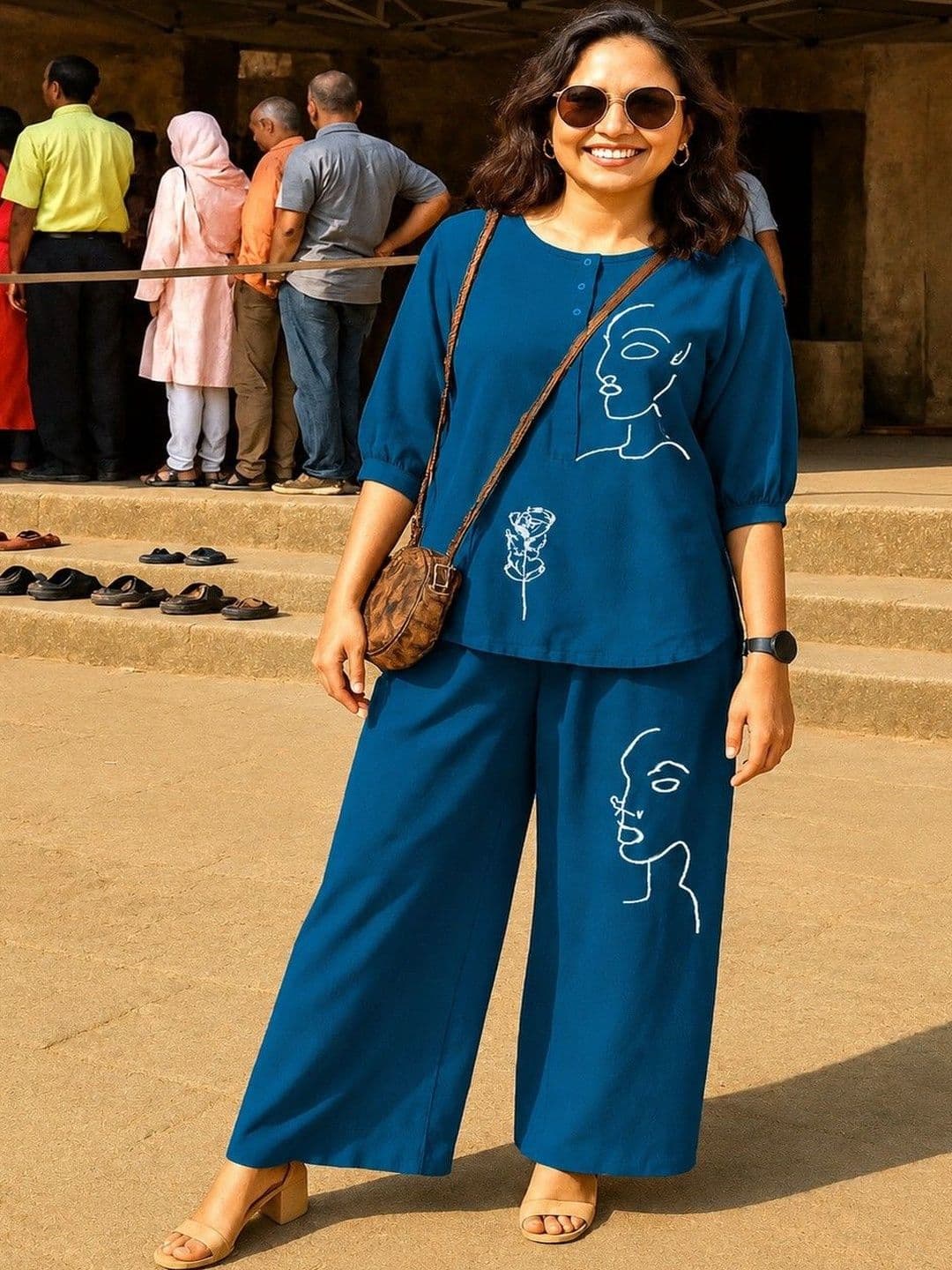 Naida Printed Top with Palazzos - view 1