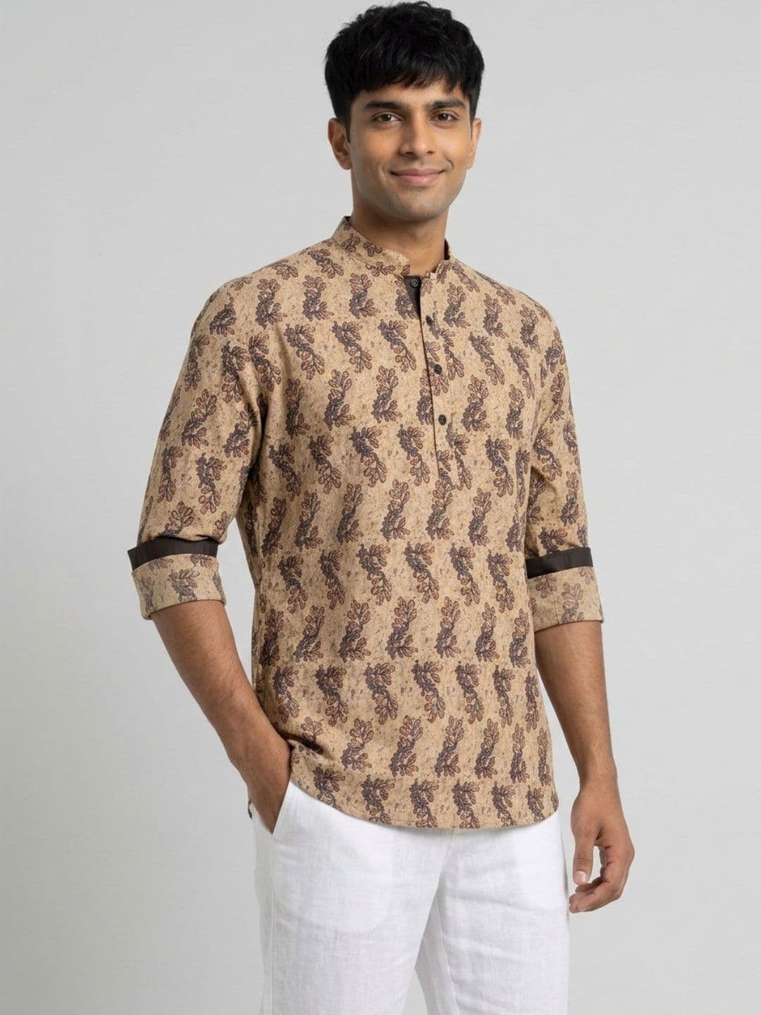 Sanman Ethnix by Raymond Men Ethnic Motifs Printed Kurta - view 1