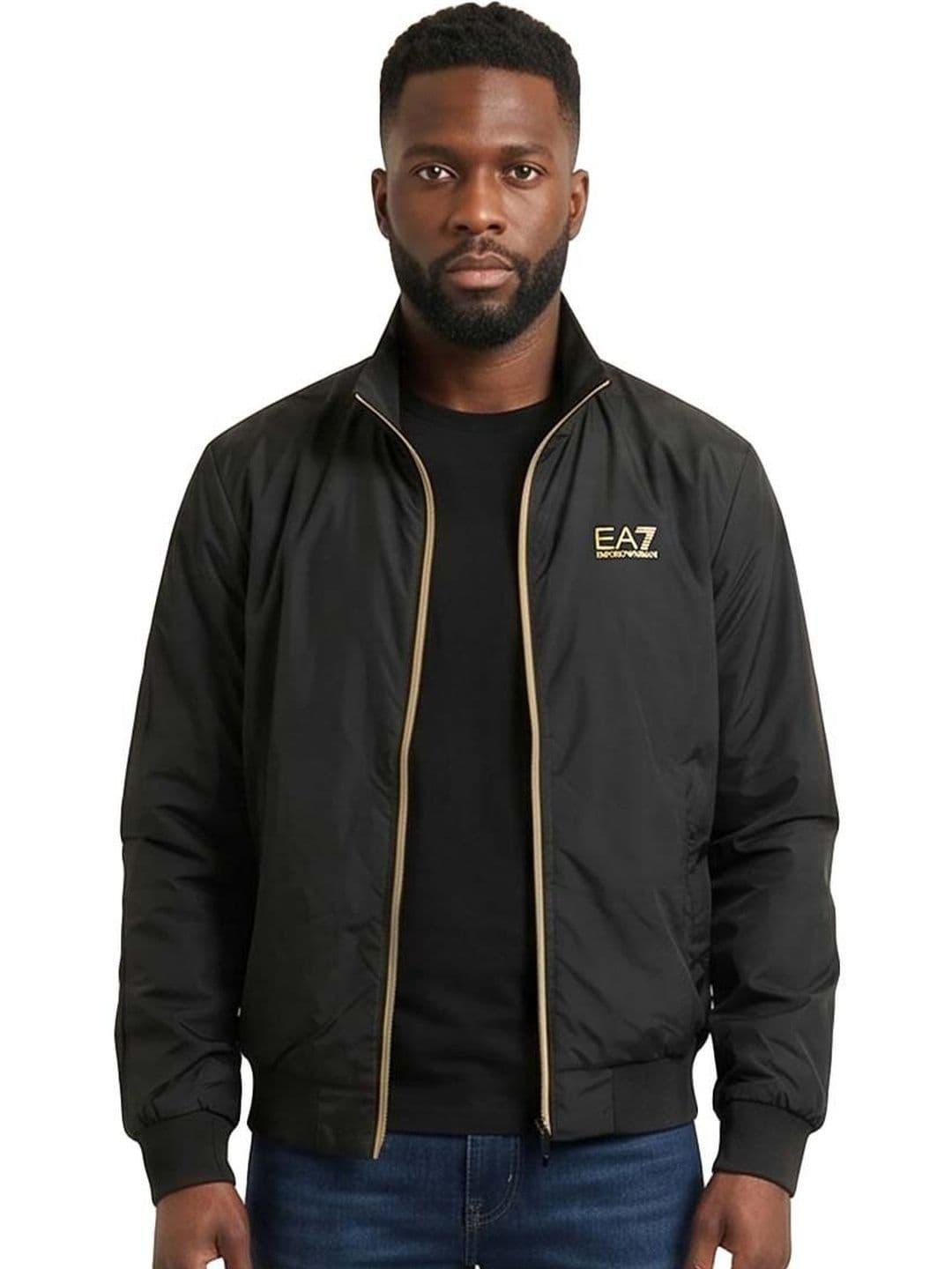 EA7 Emporio Armani Black Mock Collar Jacket - view 1