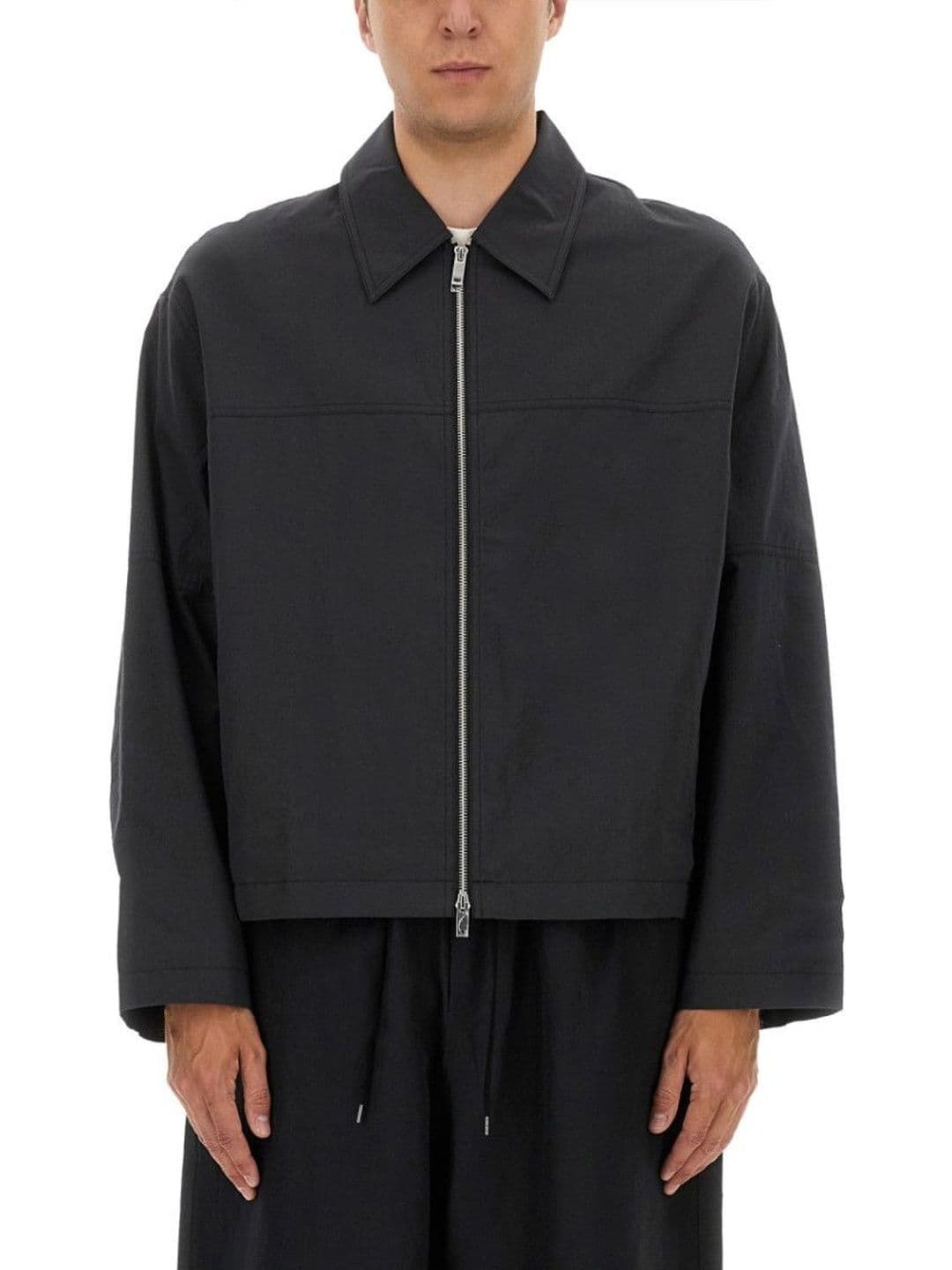 Studio Nicholson Grey Solid Shirt Collar Jacket - view 1