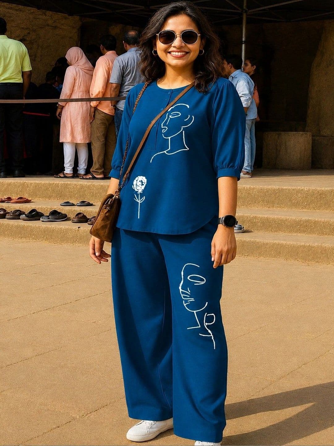Naida Printed Top with Palazzos - view 1