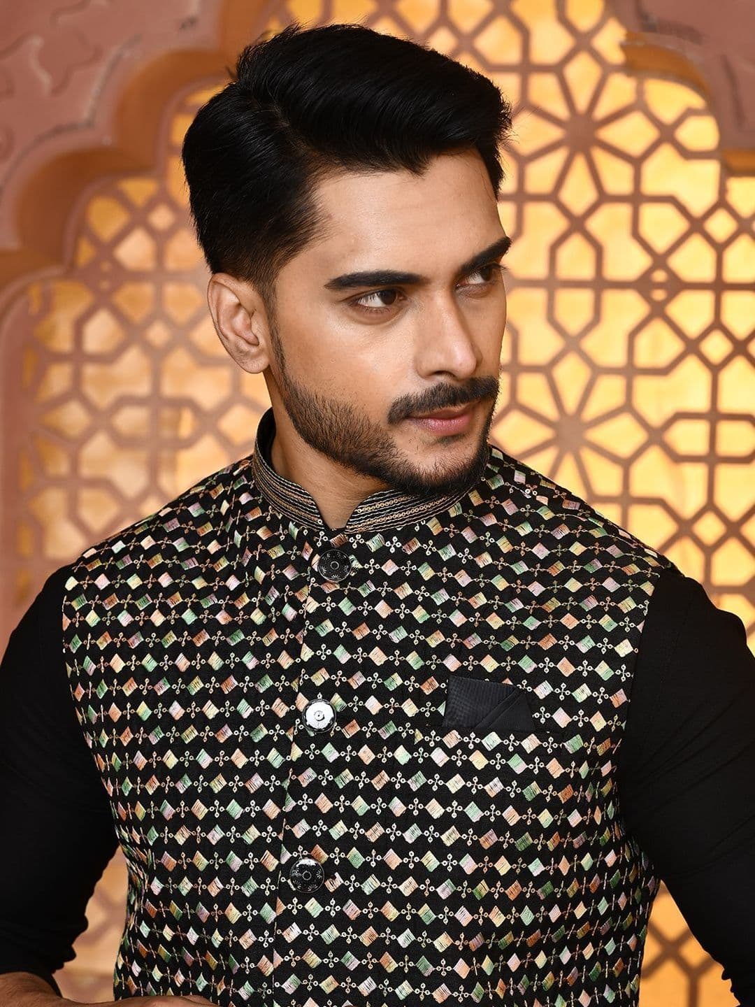 WANAS Men Multicolor Premium Embroidered Classy Fit Nehru Jacket - view 1