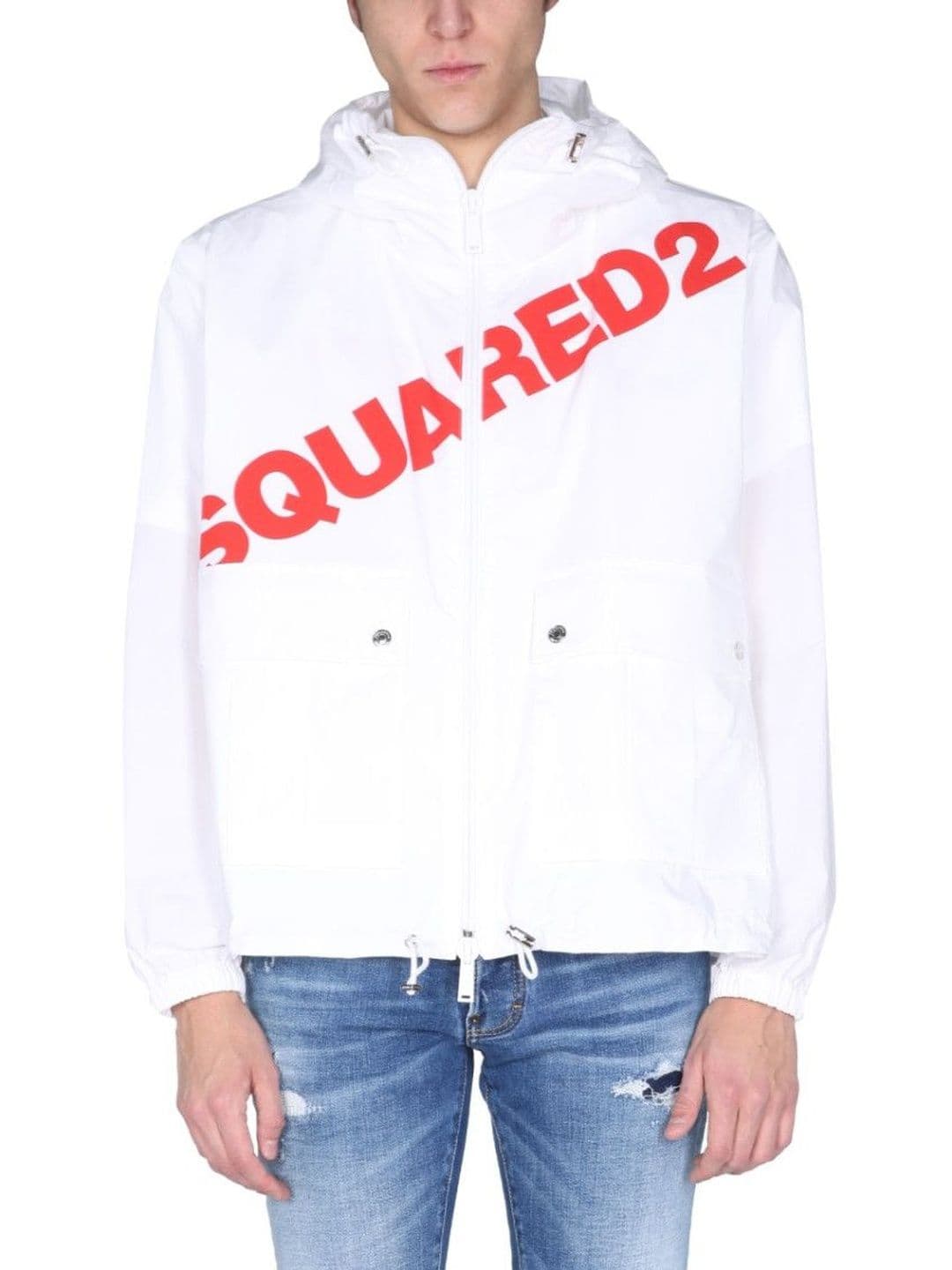 Dsquared2 White Logo Hood Jacket - view 1