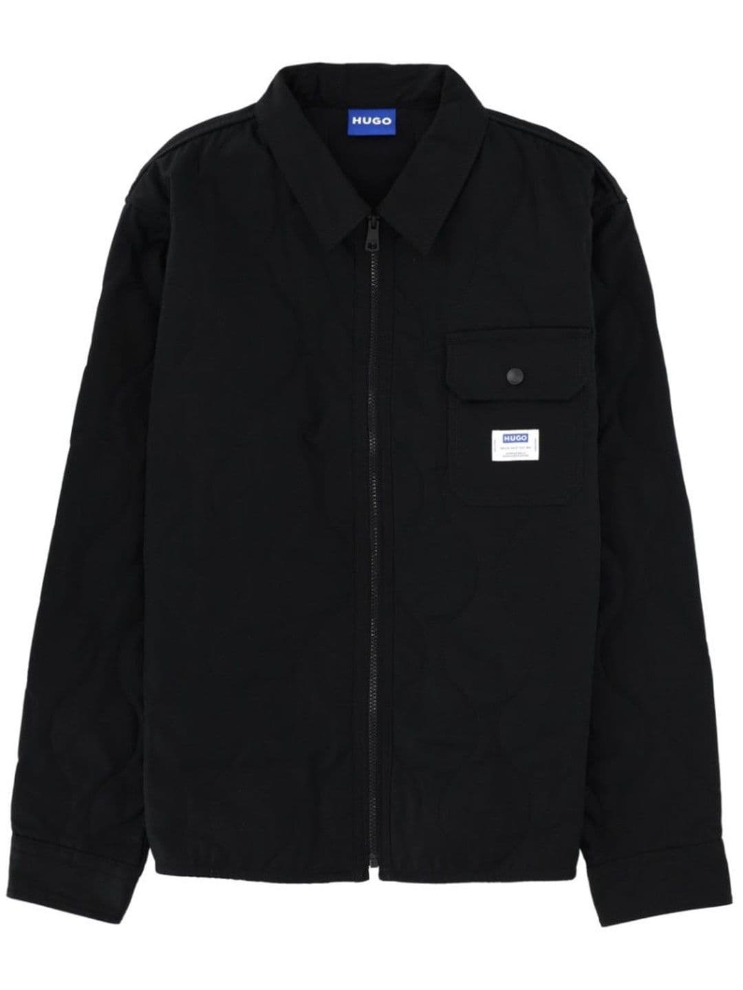 Hugo Boss Black Solid Shirt Collar Jacket - view 1