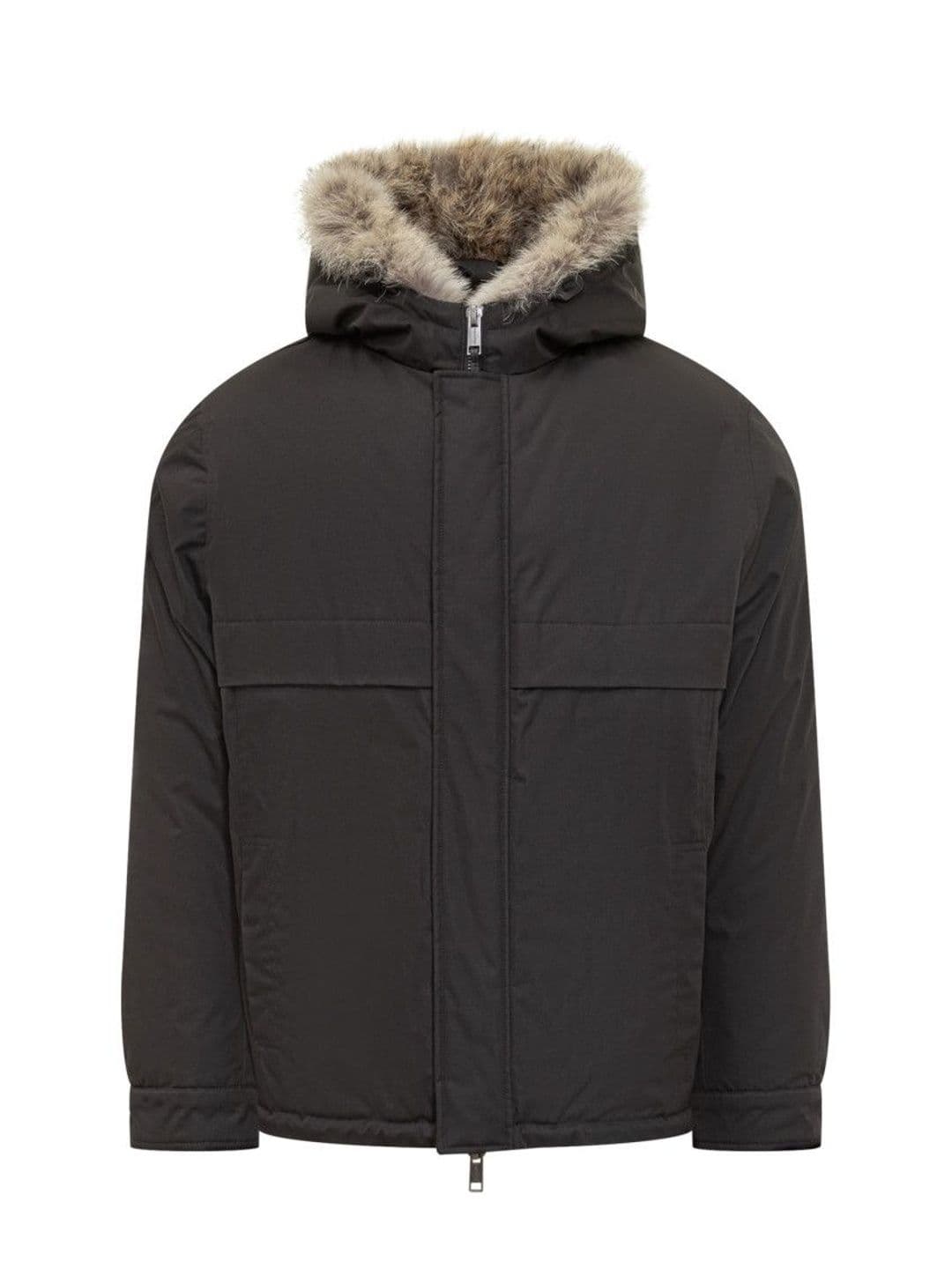 Yves Salomon Black Solid Hood Jacket - view 1