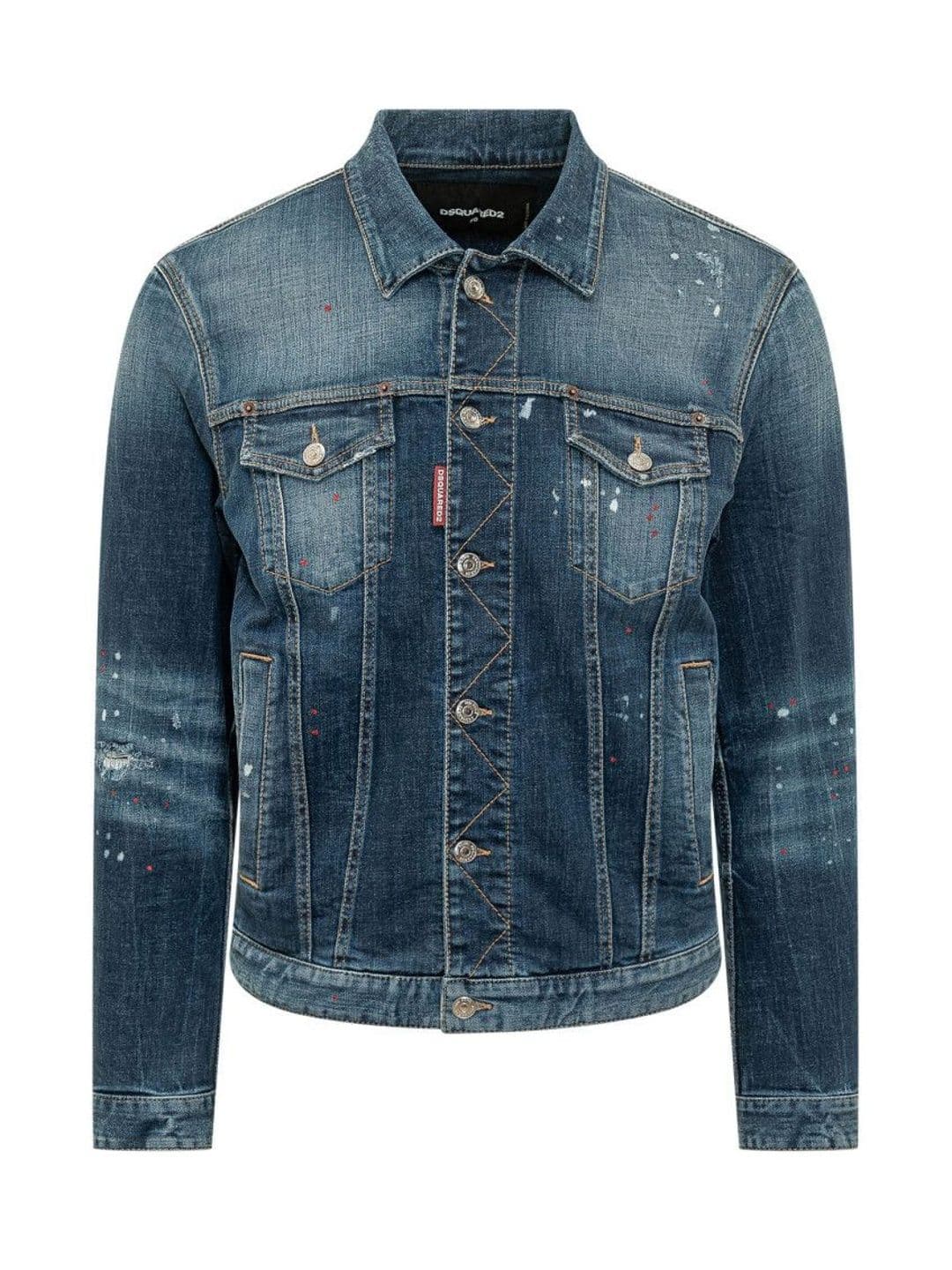 Dsquared2 Blue Distressed Shirt Collar Jacket - view 1
