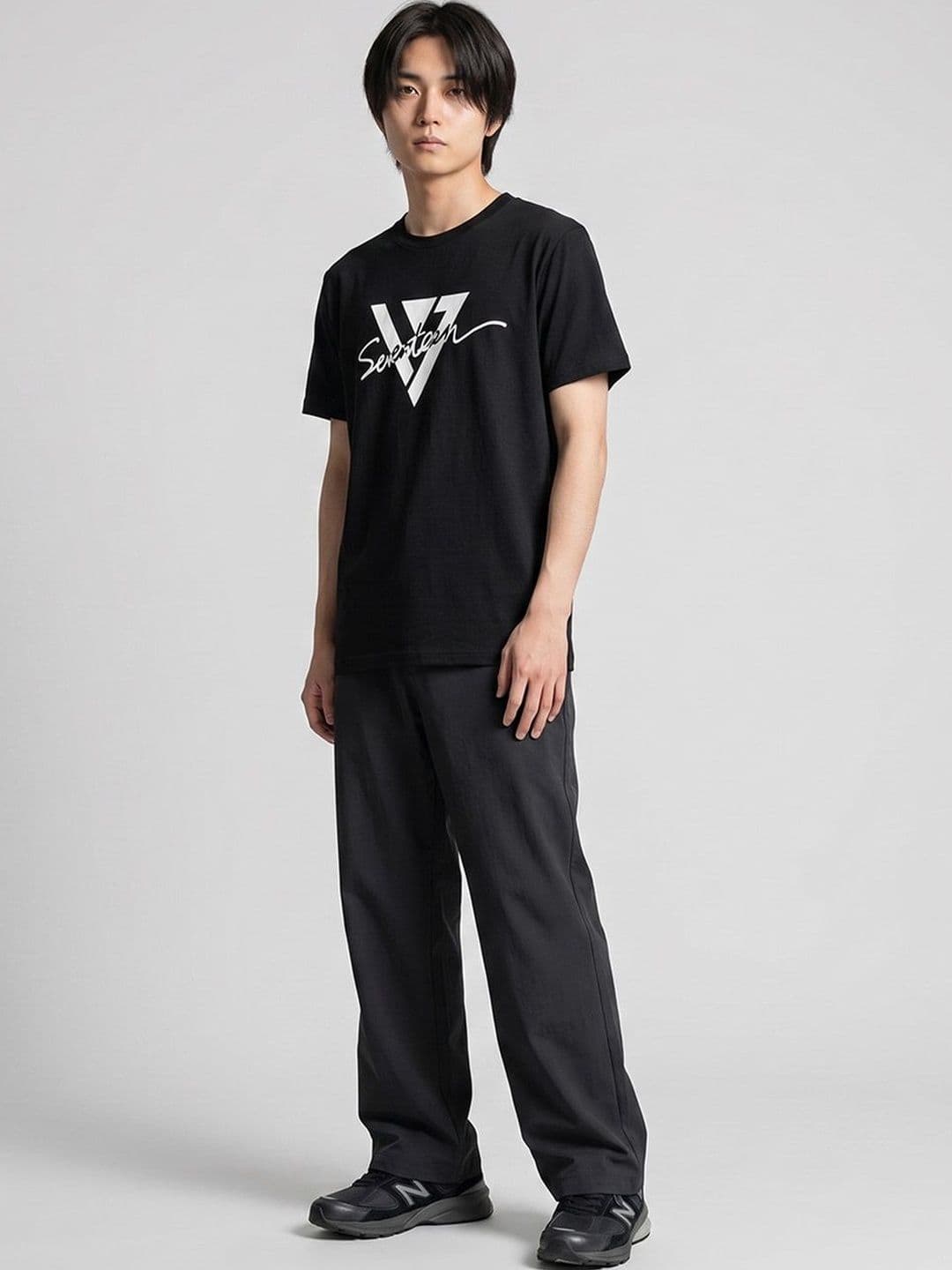 The Korhean Store Unisex Seventeen Signature Streetwear Regular Fit Graphic Printed Cotton Tshirt - view 1