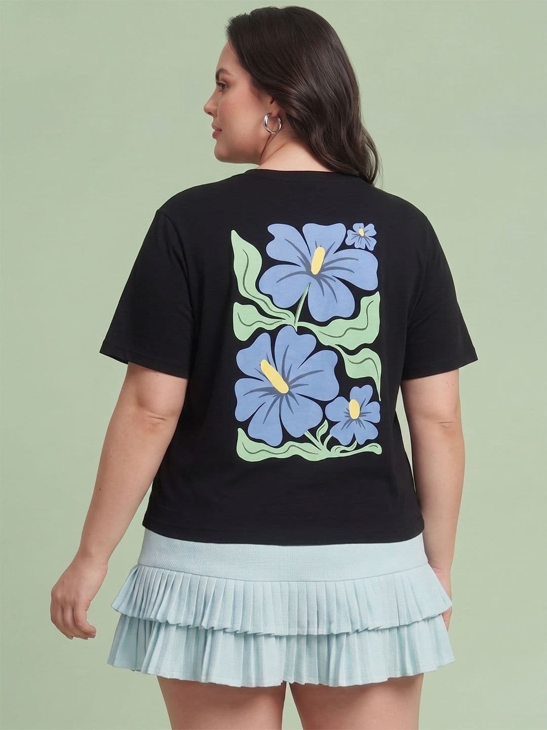 DressBerry Curve Plus Size Floral Printed T-shirt - view 1