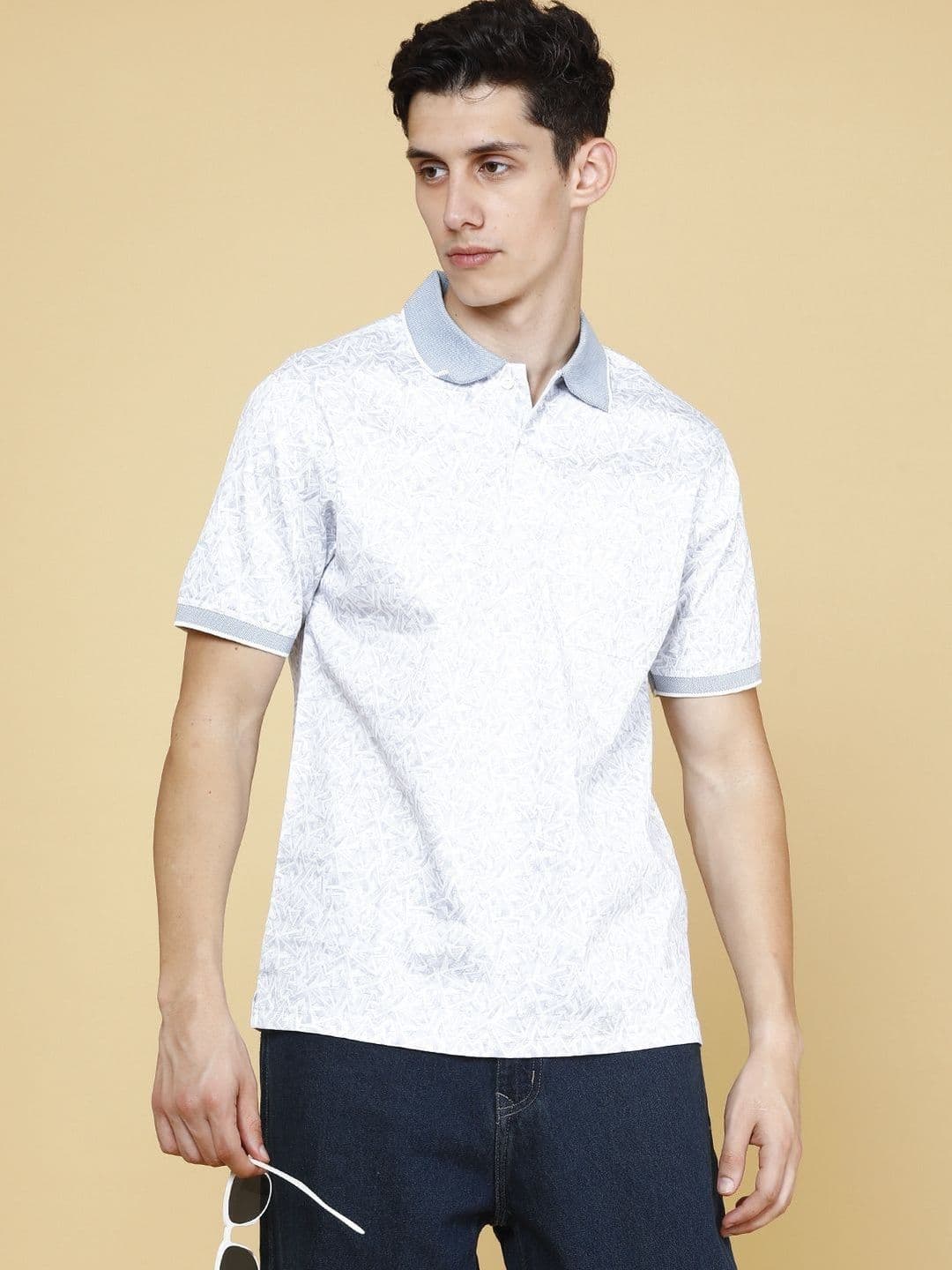 LIMEROAD Men Printed Polo Collar T-shirt - view 1