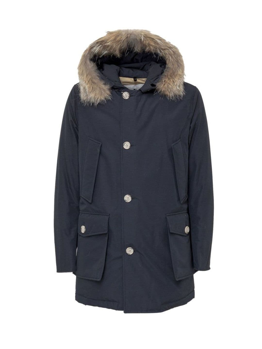 Woolrich Dark Blue Solid Hood Jackets - view 1