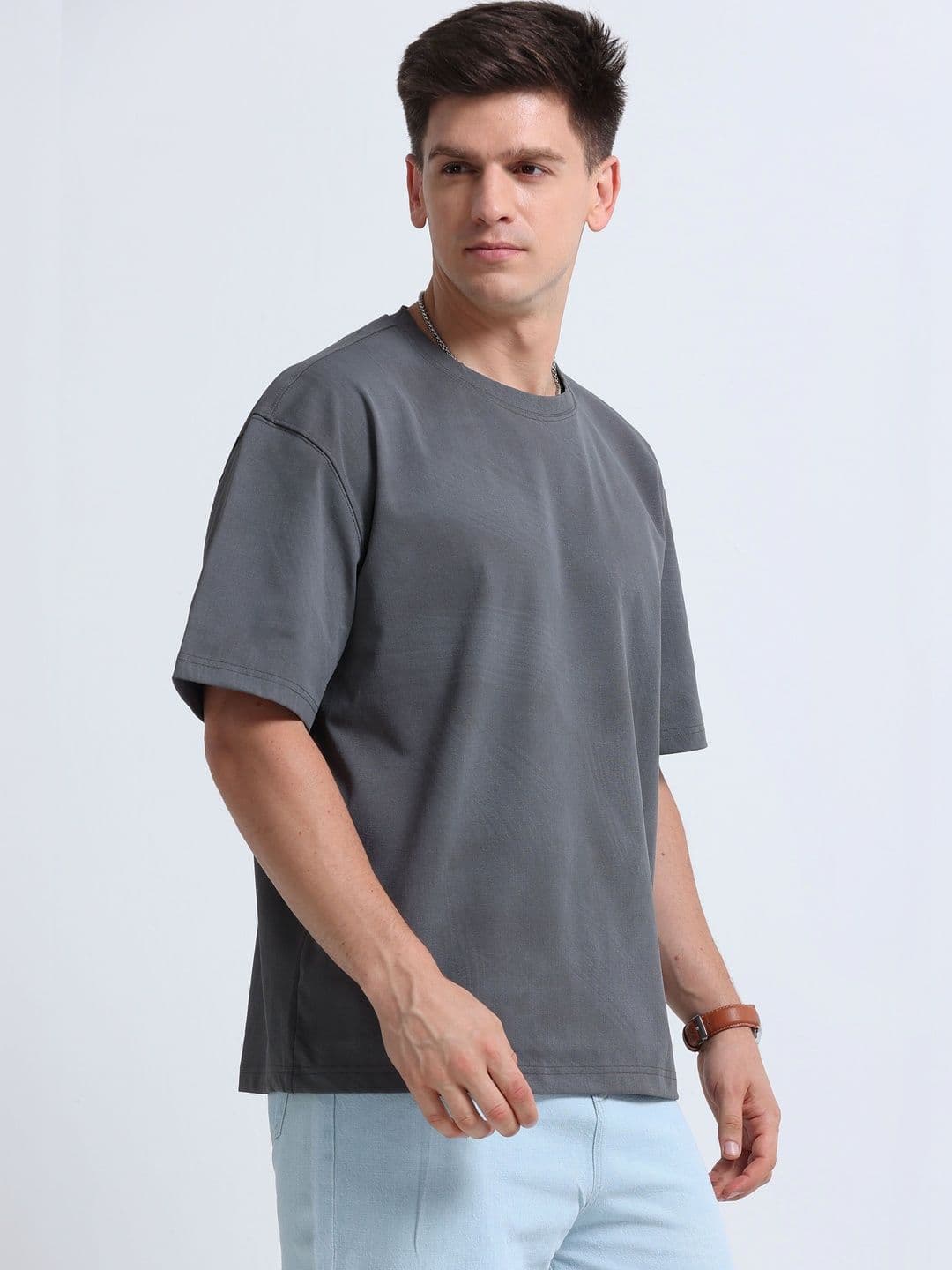 Blu MNKY Men Drop-Shoulder Sleeves Boxy T-shirt - view 1
