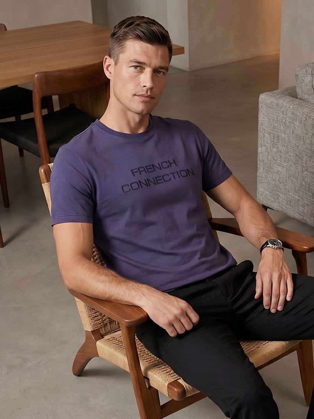 French Connection Brand Logo Printed Pure Cotton T-shirt - view 1