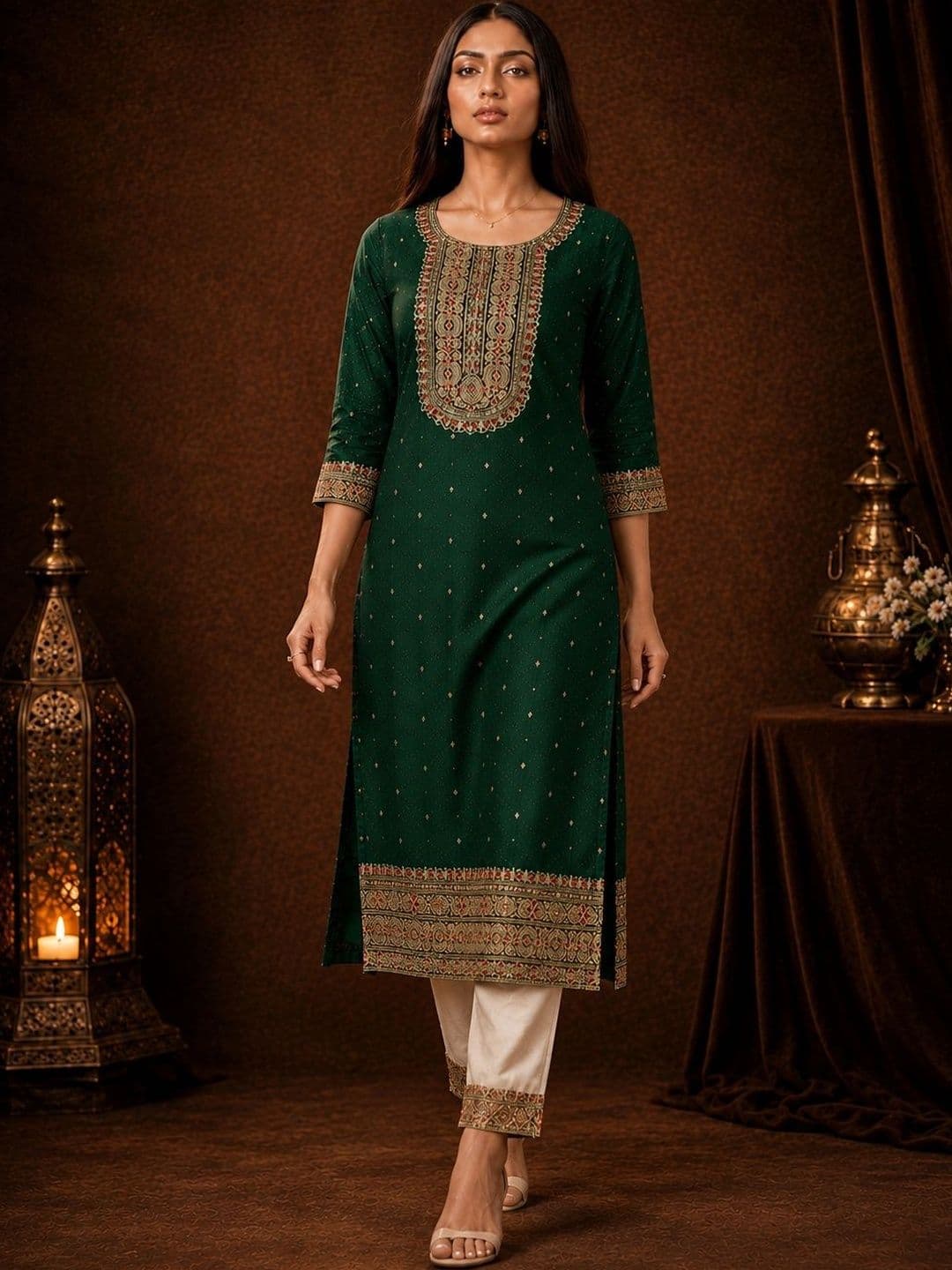 rarethread Women Embellished Thread Work Kurta - view 1