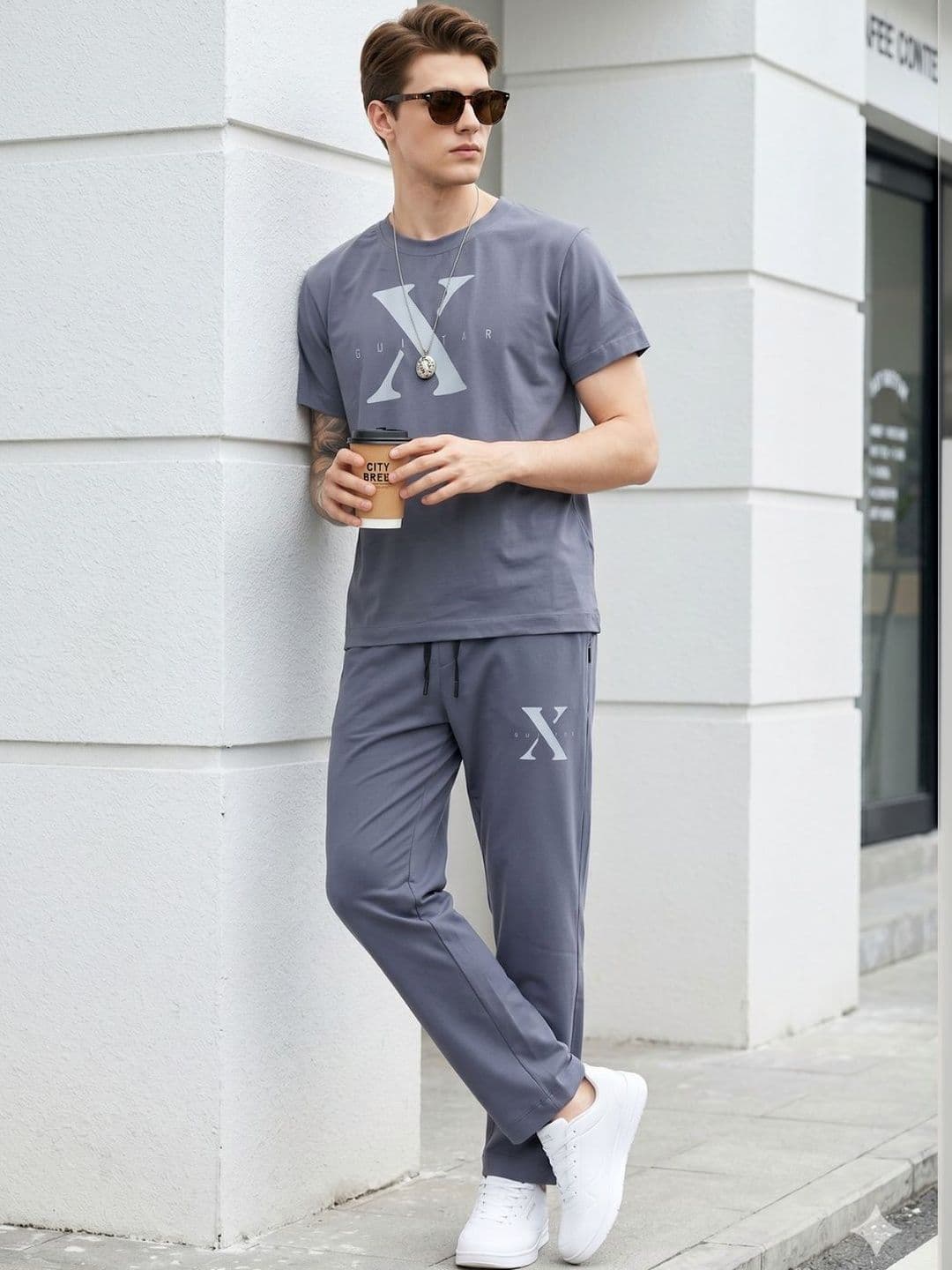 WEET Men Typography Printed Pure Cotton Night suit - view 1