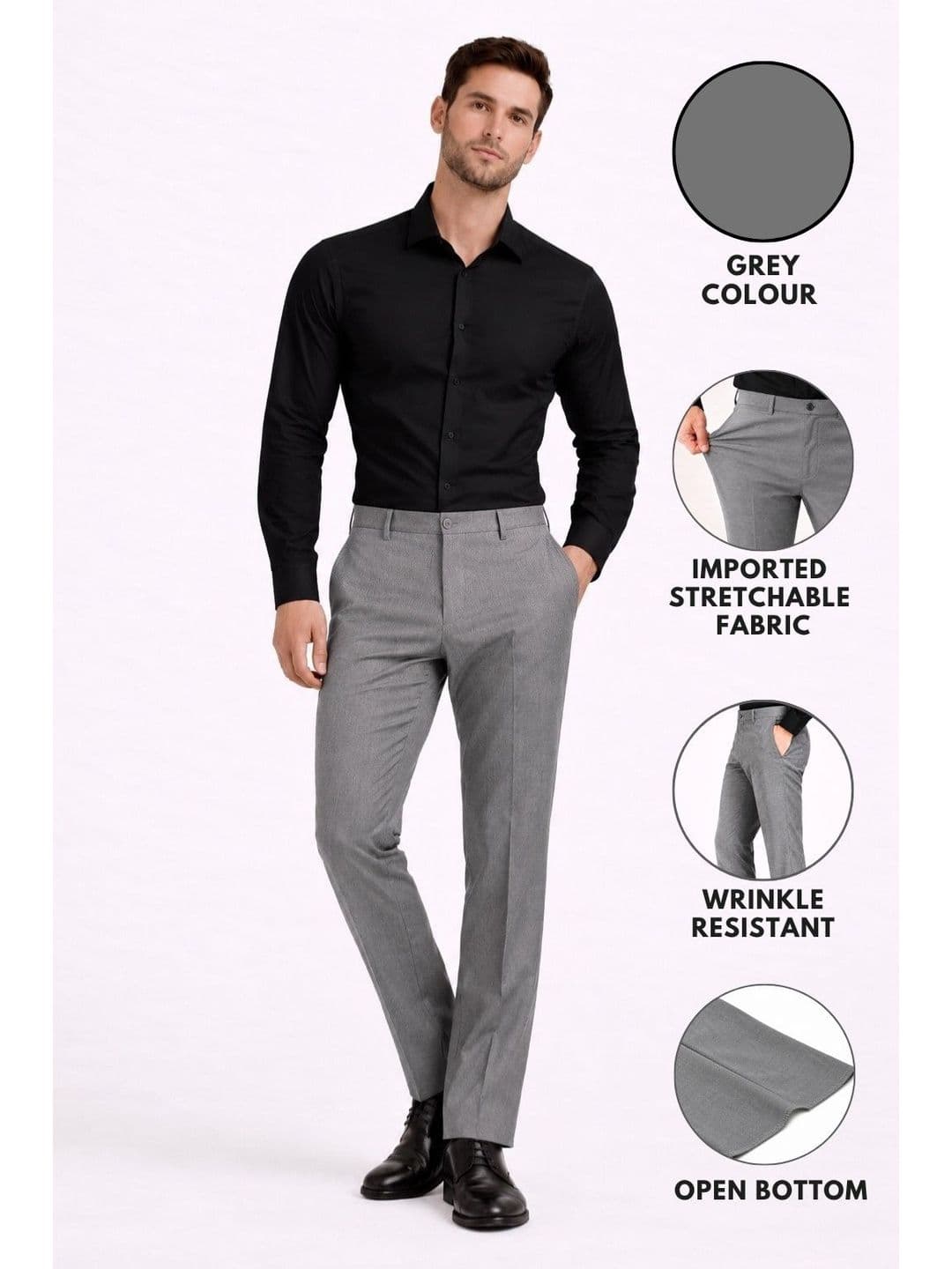 INVICTUS Men Comfort Wrinkle Free Trousers - view 1