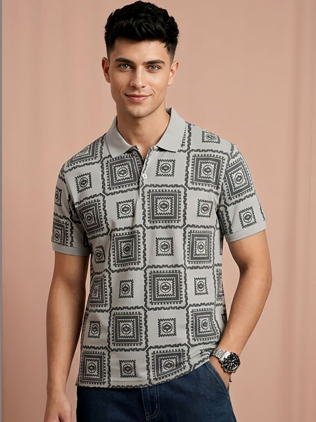 Moda Rapido Men Printed Polo Collar T-shirt - view 1
