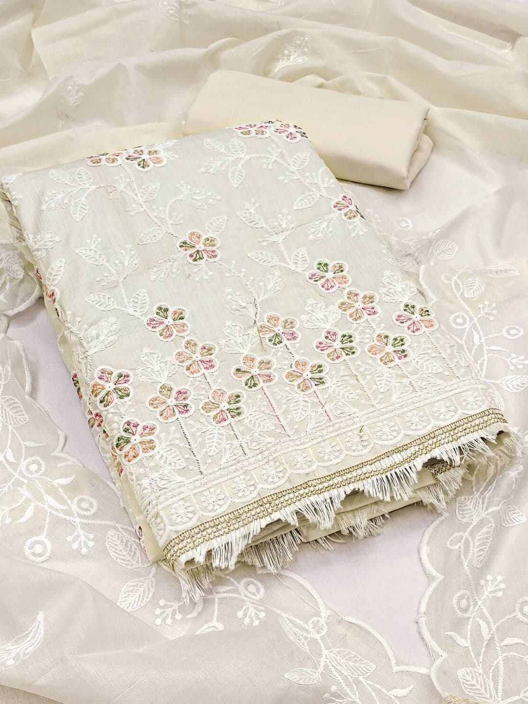 Peachmode Embroidered Unstitched Dress Material - view 1