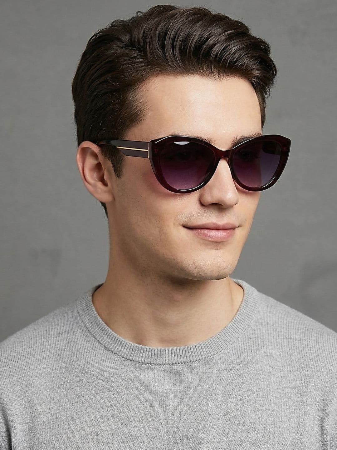 SZN Unisex Purple Lens & Purple Cateye Sunglasses with - view 1