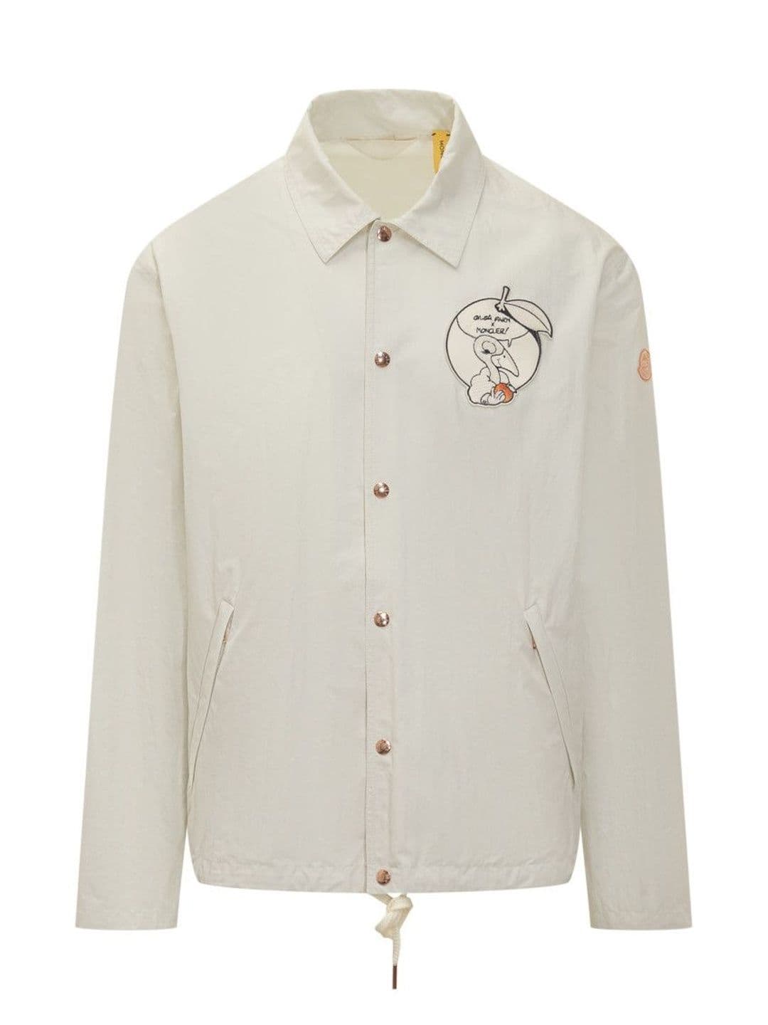 Moncler White Embroidered Shirt Collar Jacket - view 1