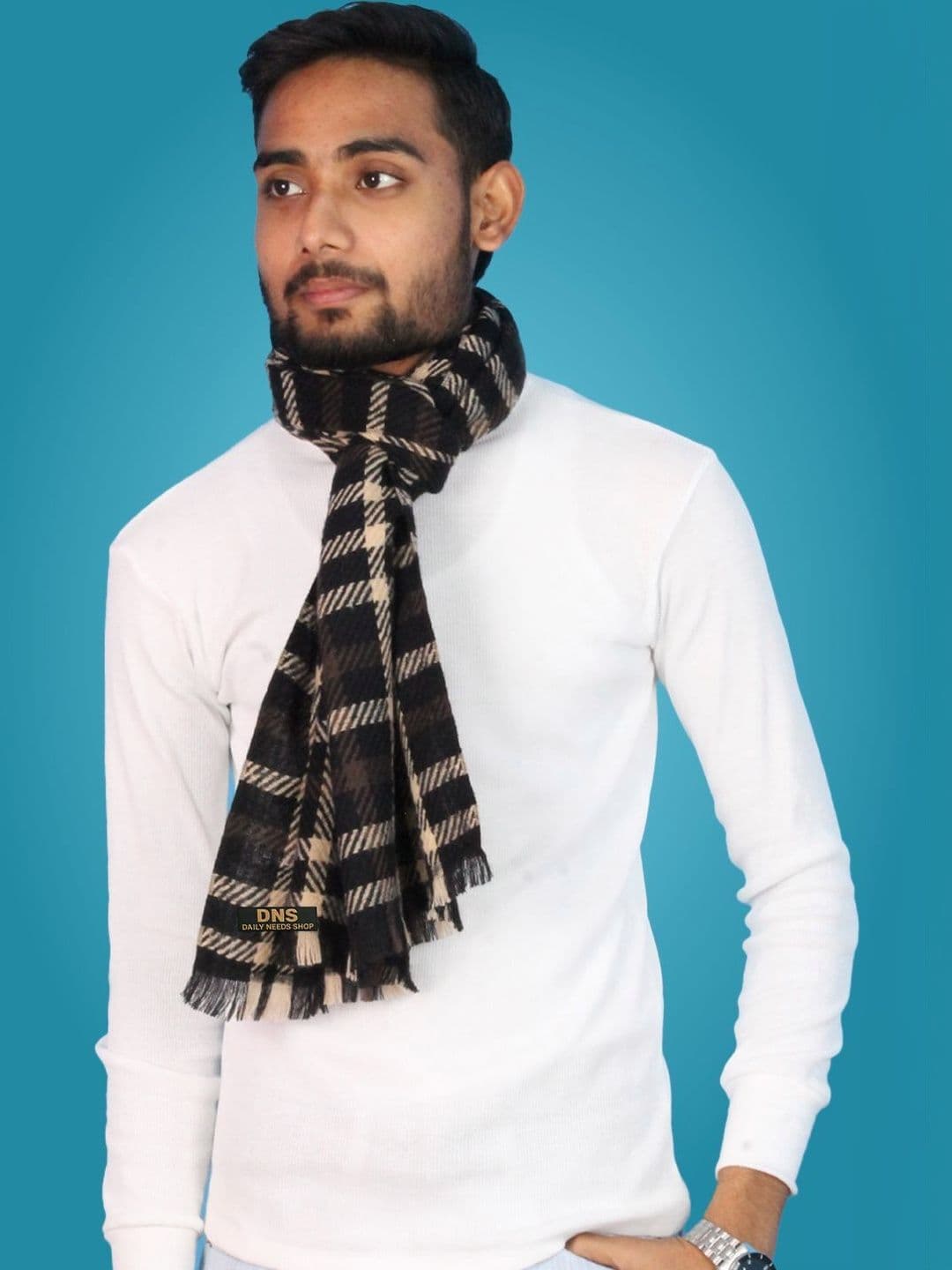 Daily Needs Shop Men Checked Merino Wool Mufflers - view 1