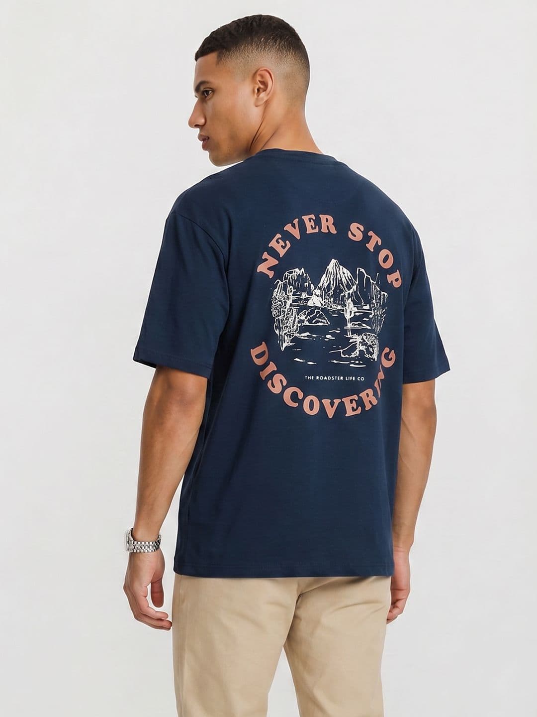 The Roadster Life Co. Relaxed Fit Graphic Printed Pure Cotton T-shirt - view 1