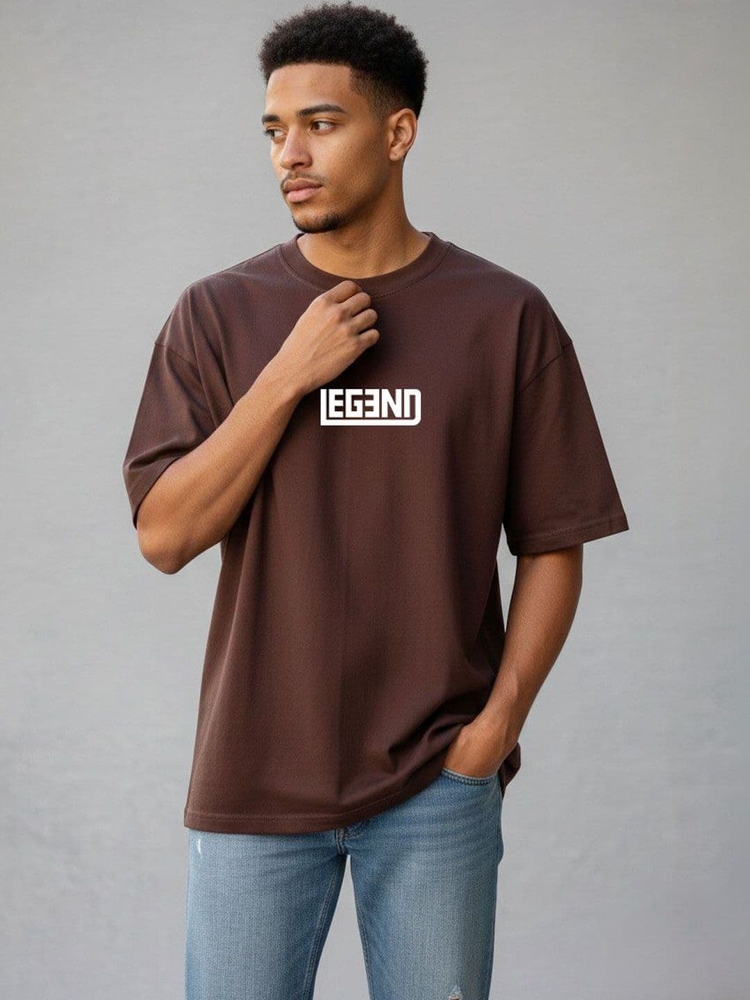 Besick Men Typography Printed Drop-Shoulder Sleeves T-shirt - view 1