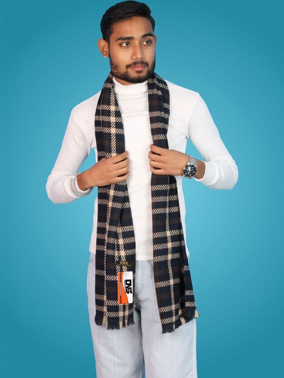 Daily Needs Shop Men Checked Merino Wool Mufflers - view 1