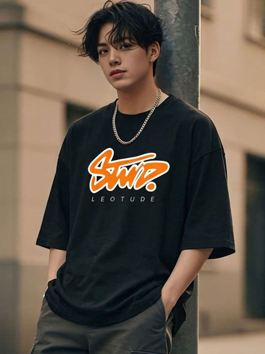 JUST ROAR Men Typography Printed Drop-Shoulder Sleeves T-shirt - view 1