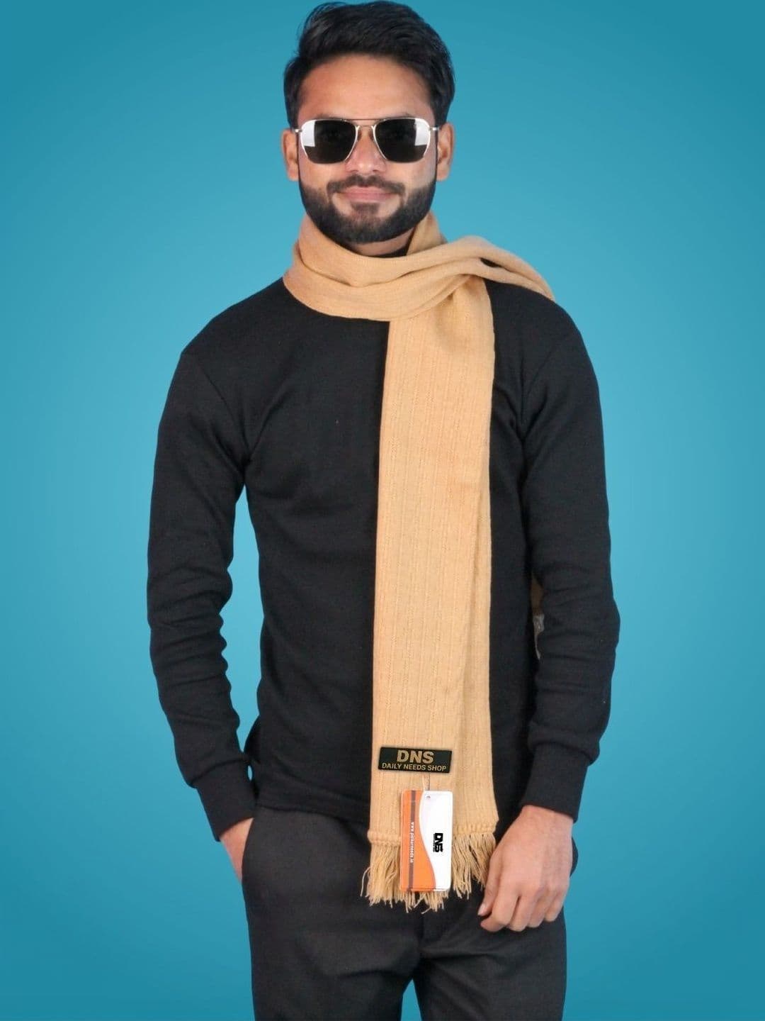 Daily Needs Shop Men Ribbed Merino Wool Mufflers - view 1