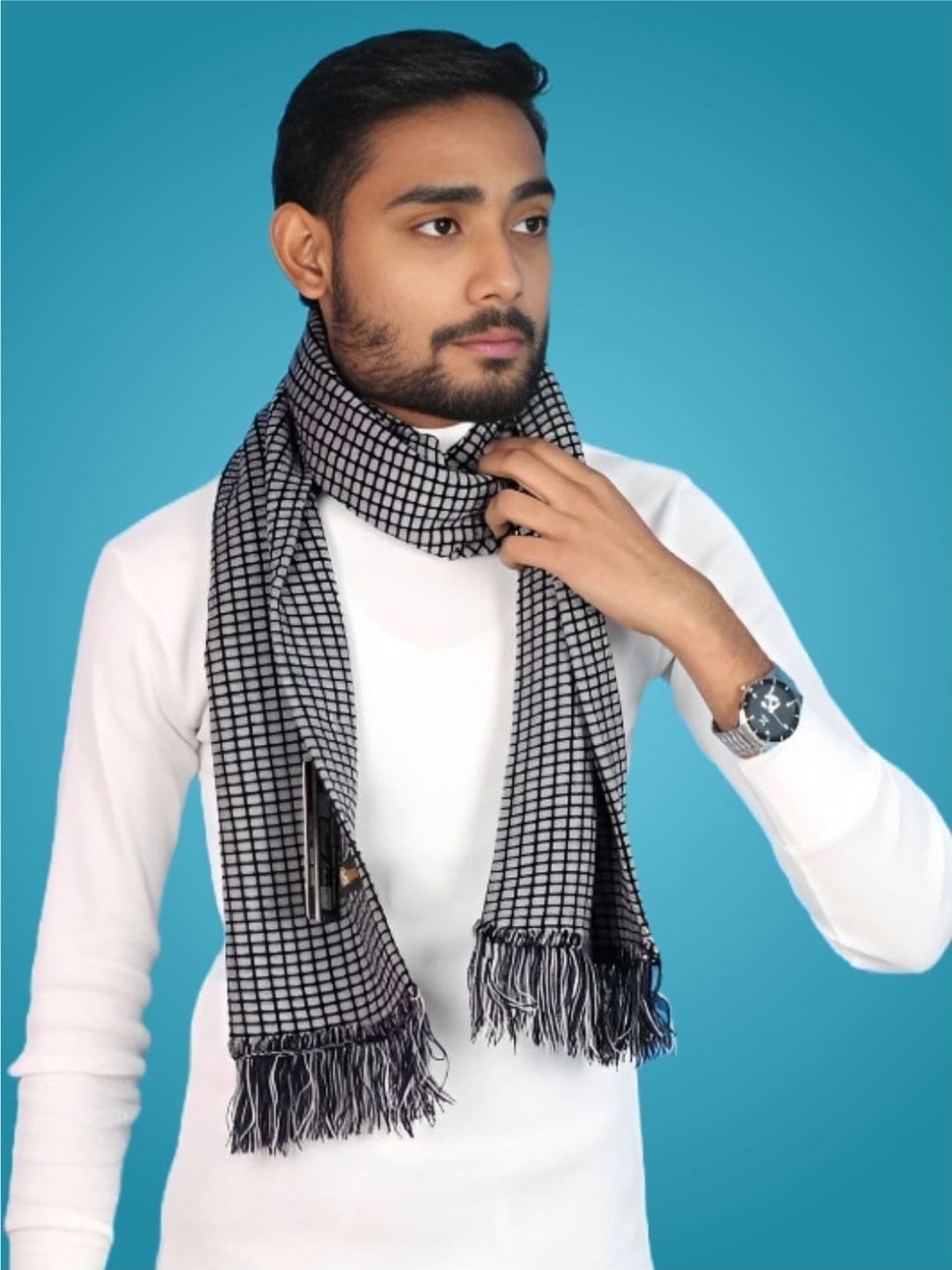 Daily Needs Shop Men Checked Merino Wool Mufflers - view 1