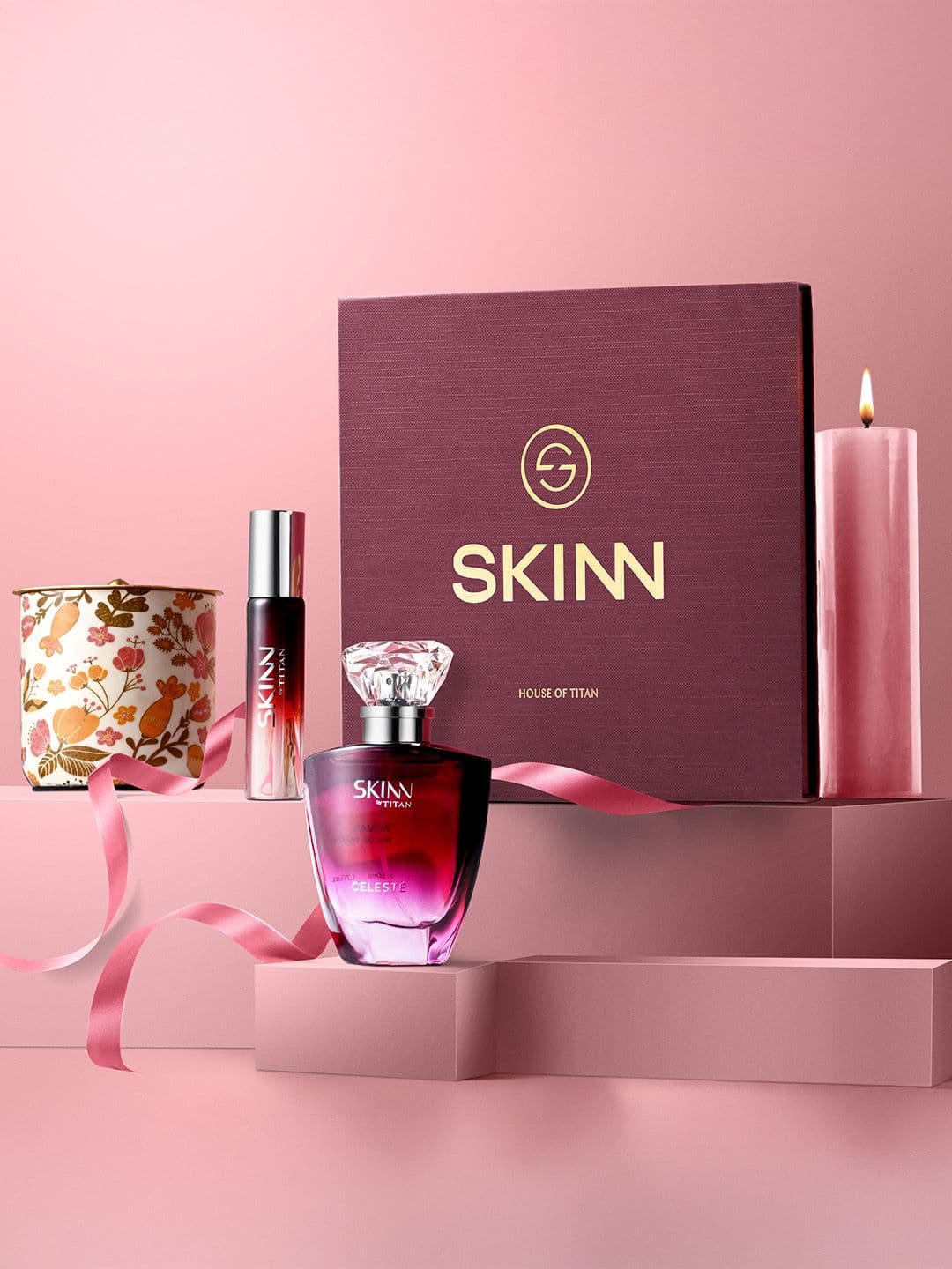 SKINN Women Set Of 2 Long Lasting Eau De Parfum Gift Set- Celest & Nude -50ml + 20ml - view 1