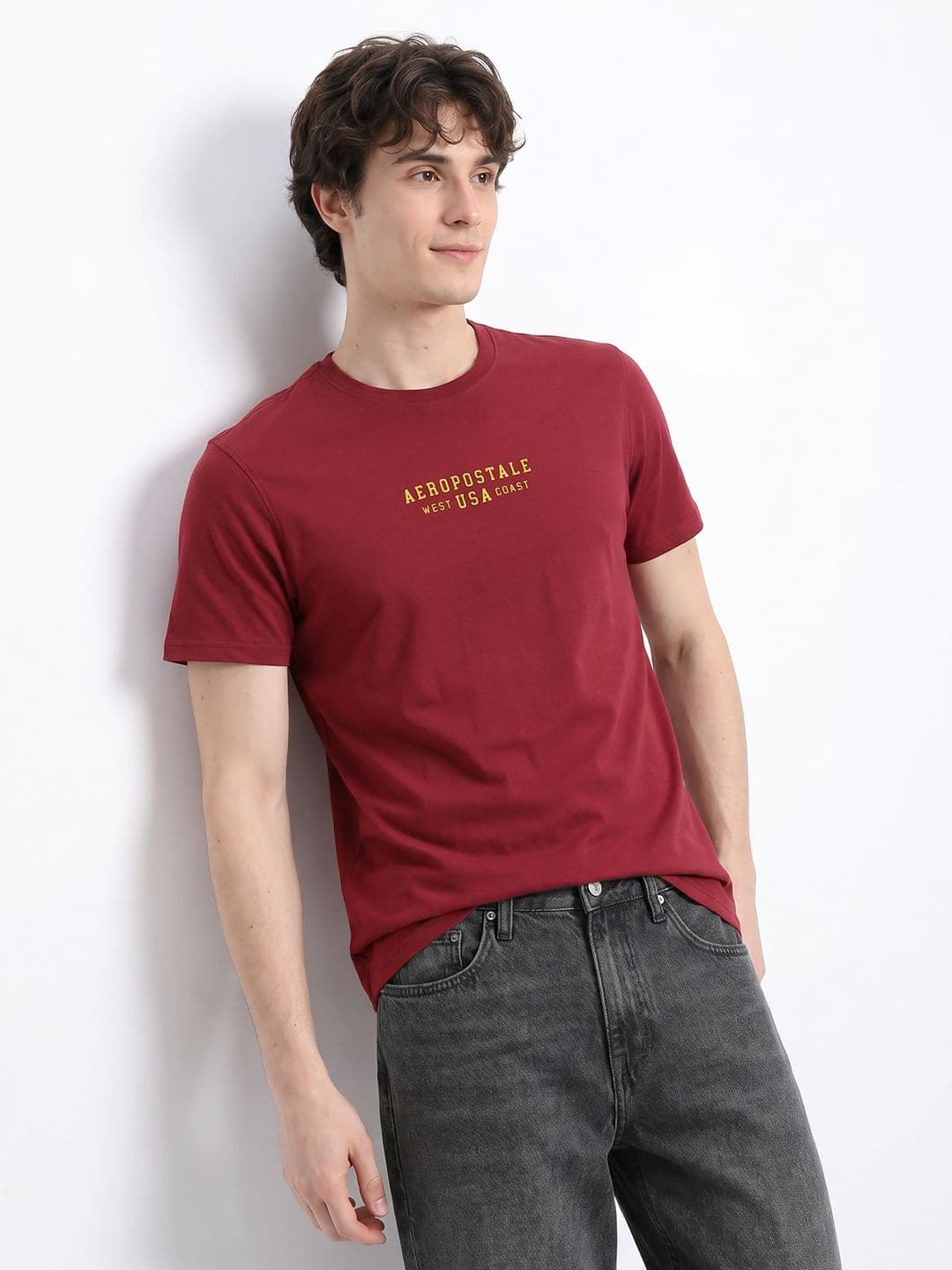 Aeropostale Brand Logo Printed Pure Cotton T-shirt - view 1
