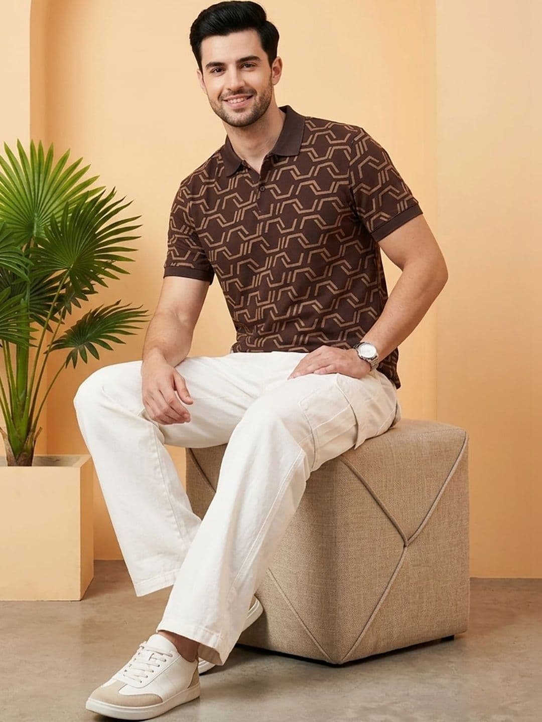 Moda Rapido Men Printed Polo Collar T-shirt - view 1