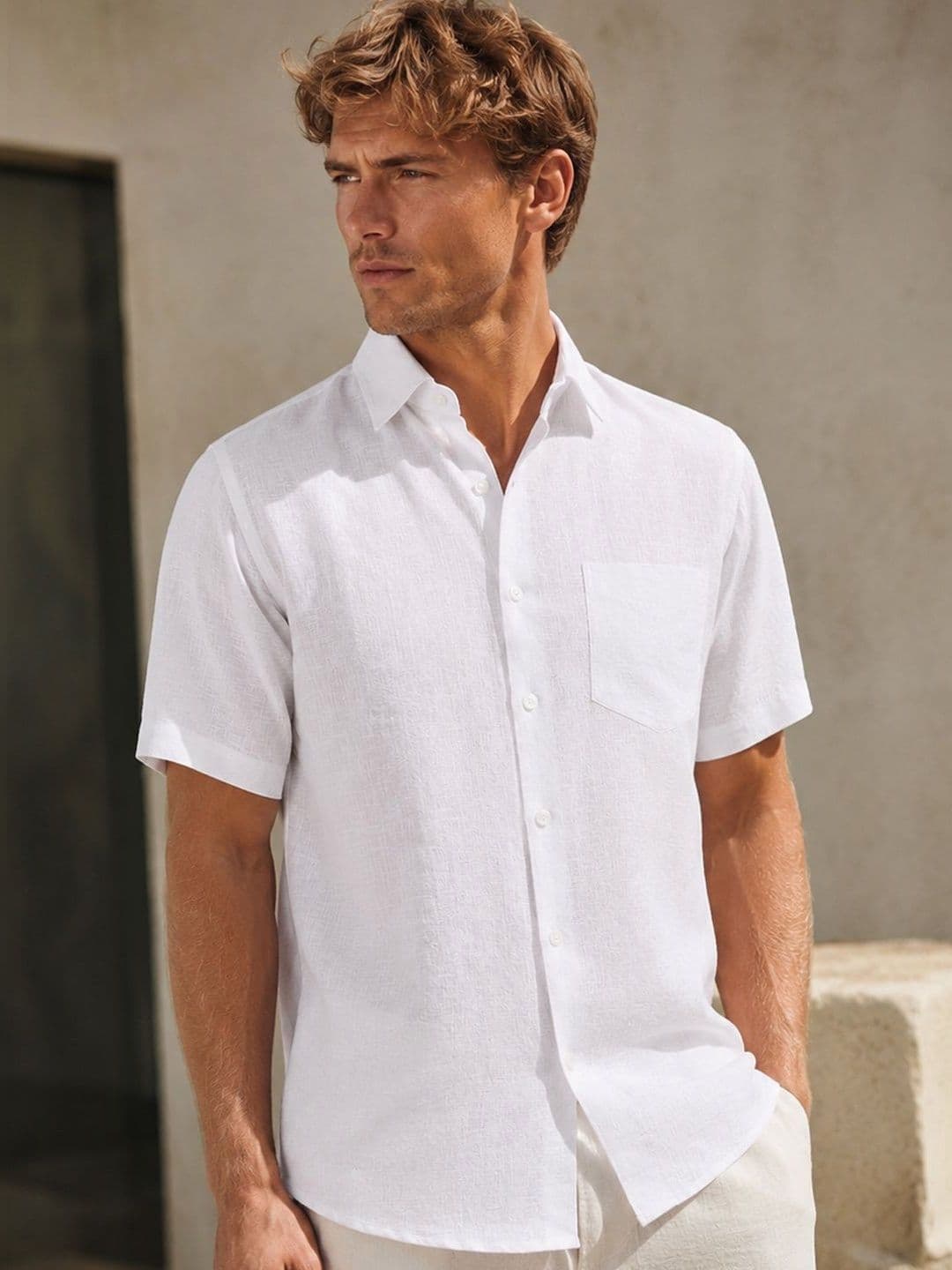 Hancock Men Premium Solid Linen Slim Fit Formal Shirt - view 1