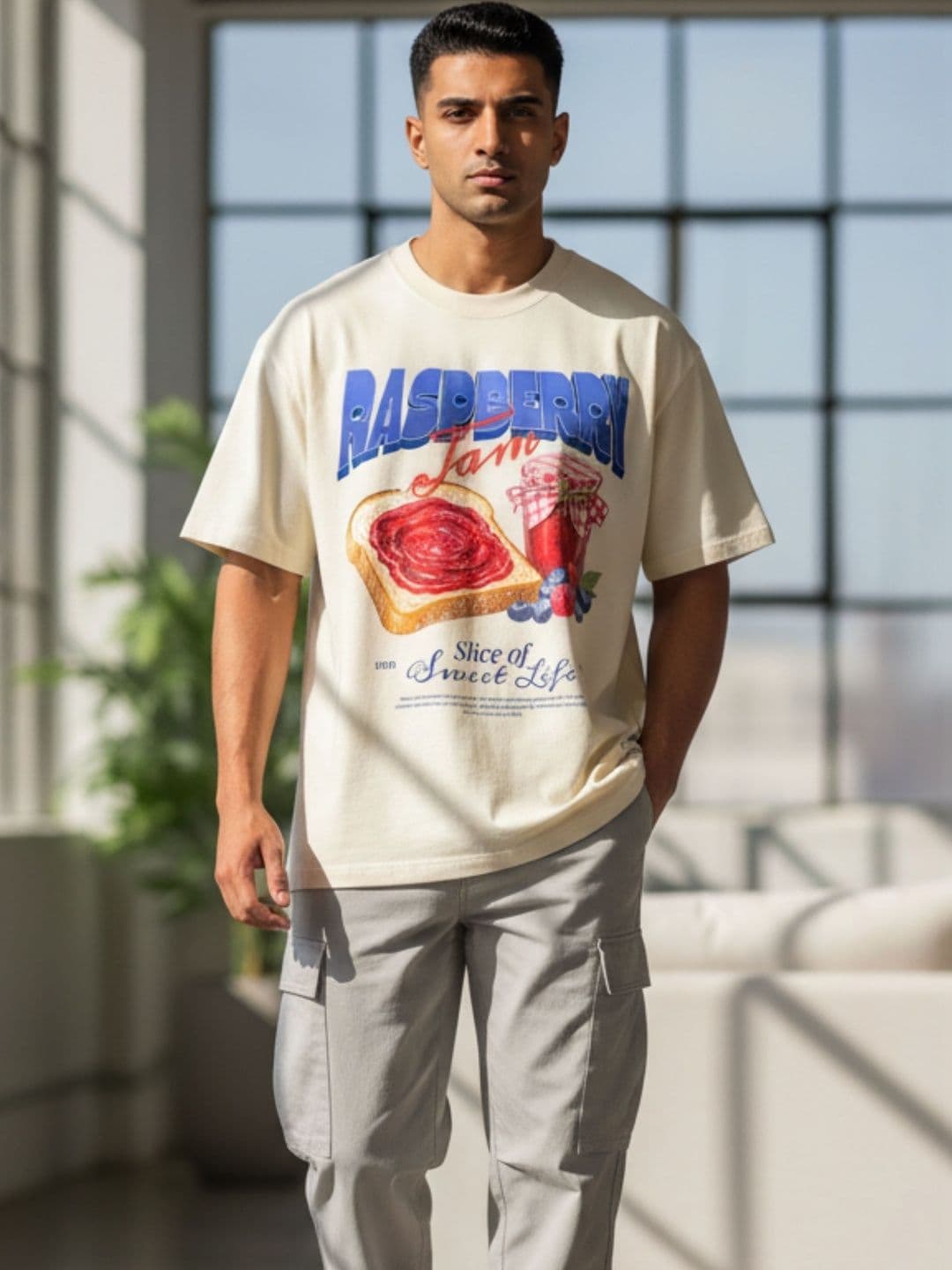 TeeSlix Men Printed Drop-Shoulder Sleeves T-shirt - view 1