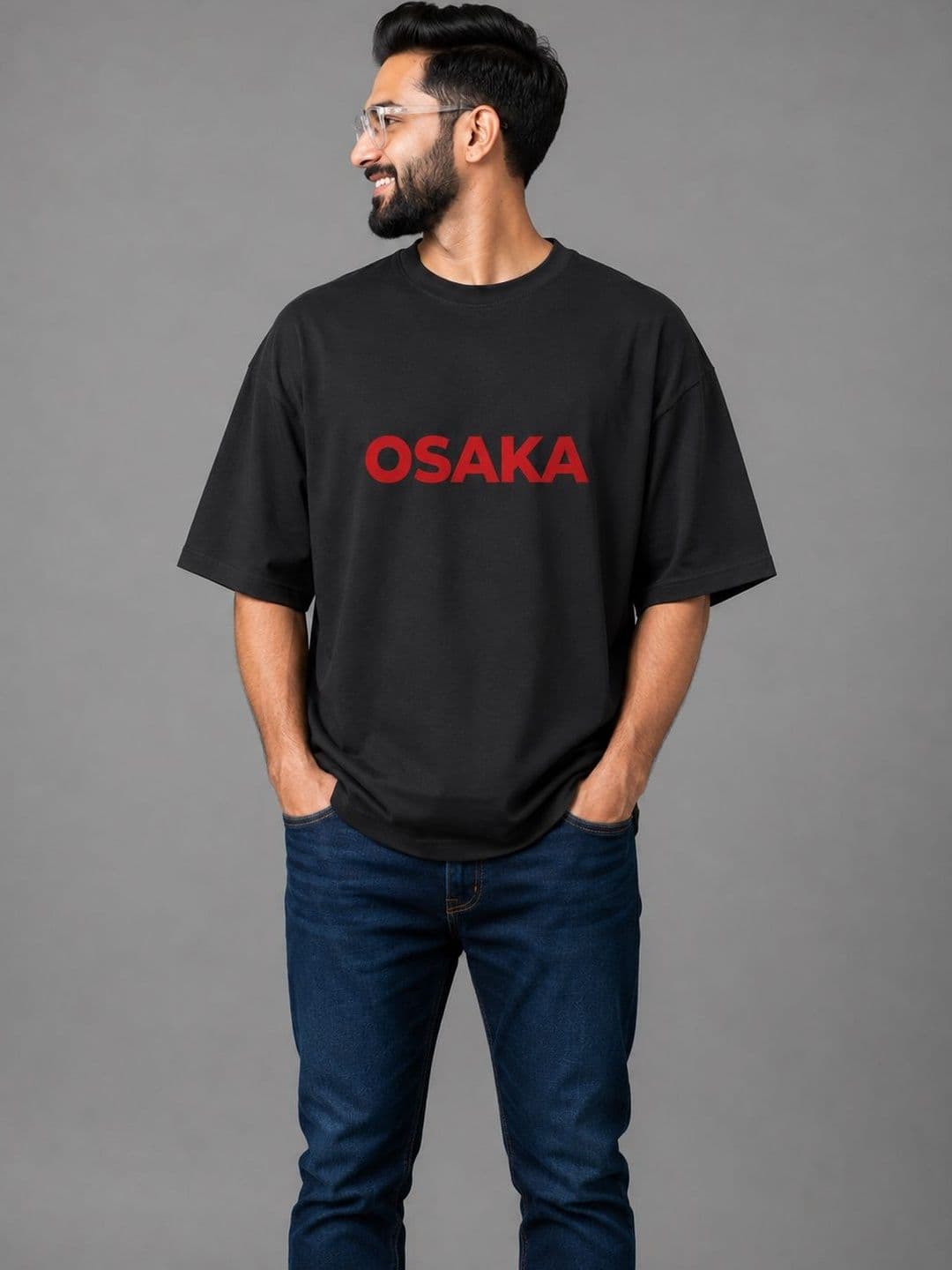 HERE&NOW Men Printed Drop-Shoulder Sleeves T-shirt - view 1
