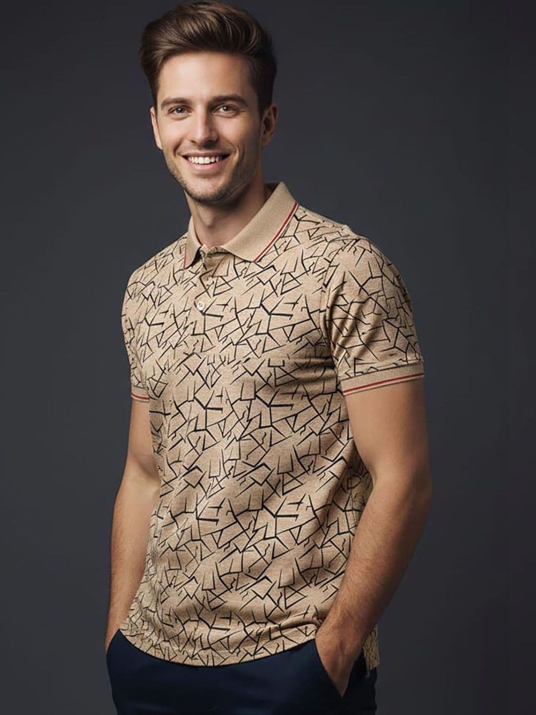 Moda Rapido Men Printed Polo Collar T-shirt - view 1