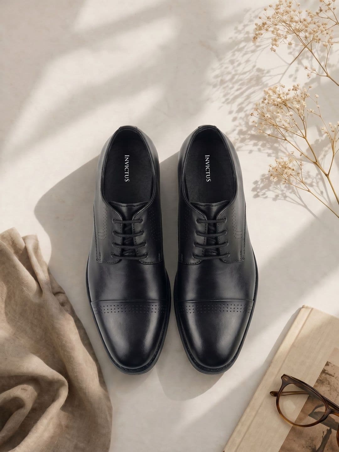 INVICTUS Men Textured Pointed Toe Lace-Ups Oxfords Formal Shoes - view 1