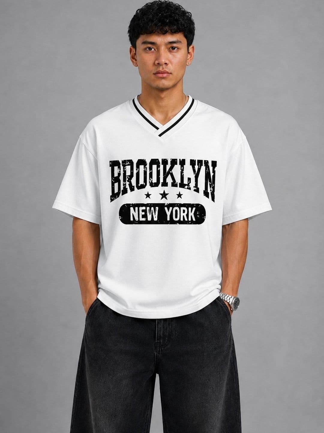 YUTA Men Brooklyn Jersey White Tshirt - view 1