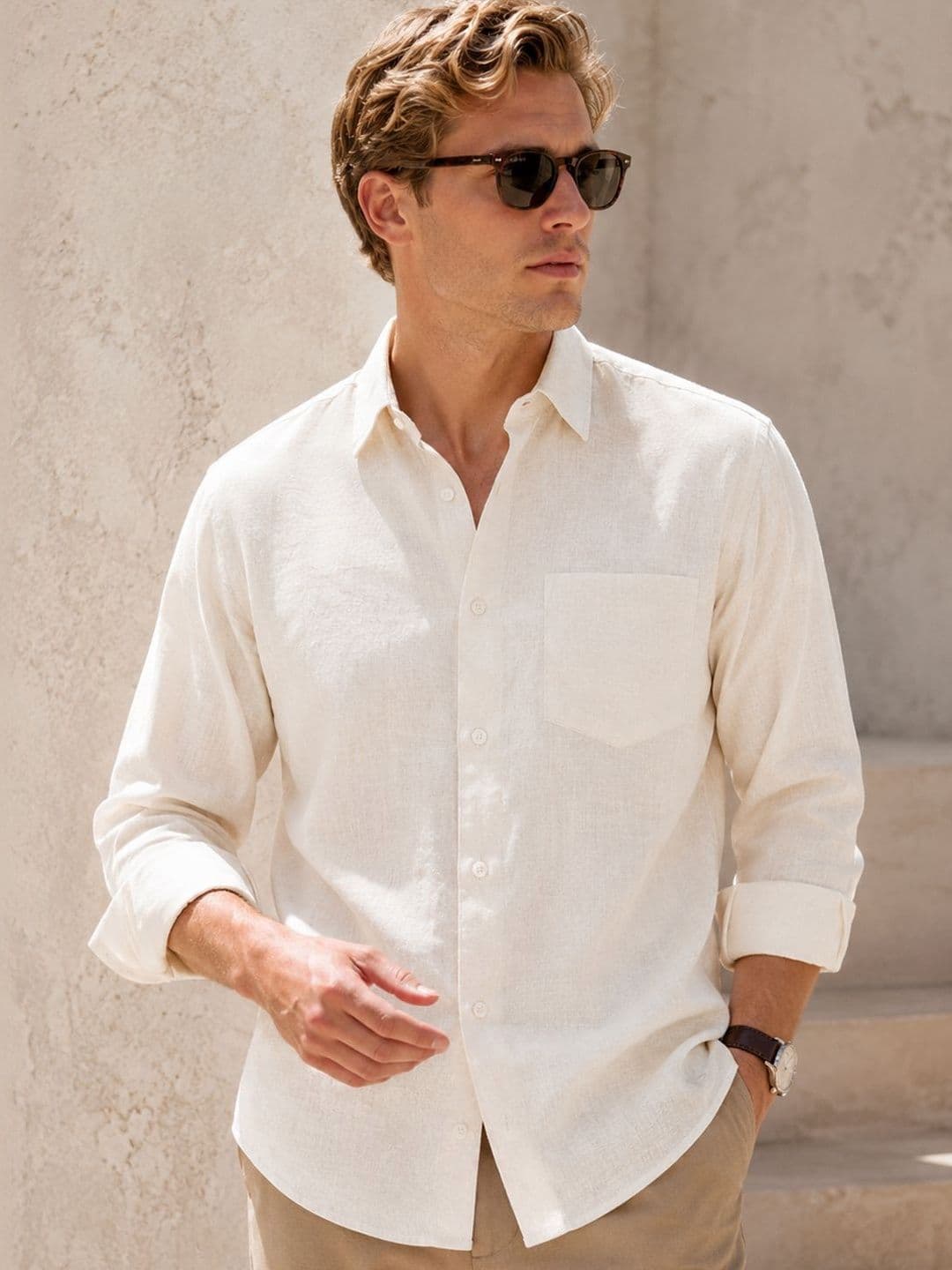 Hancock Men Premium Solid Linen Shirt - view 1