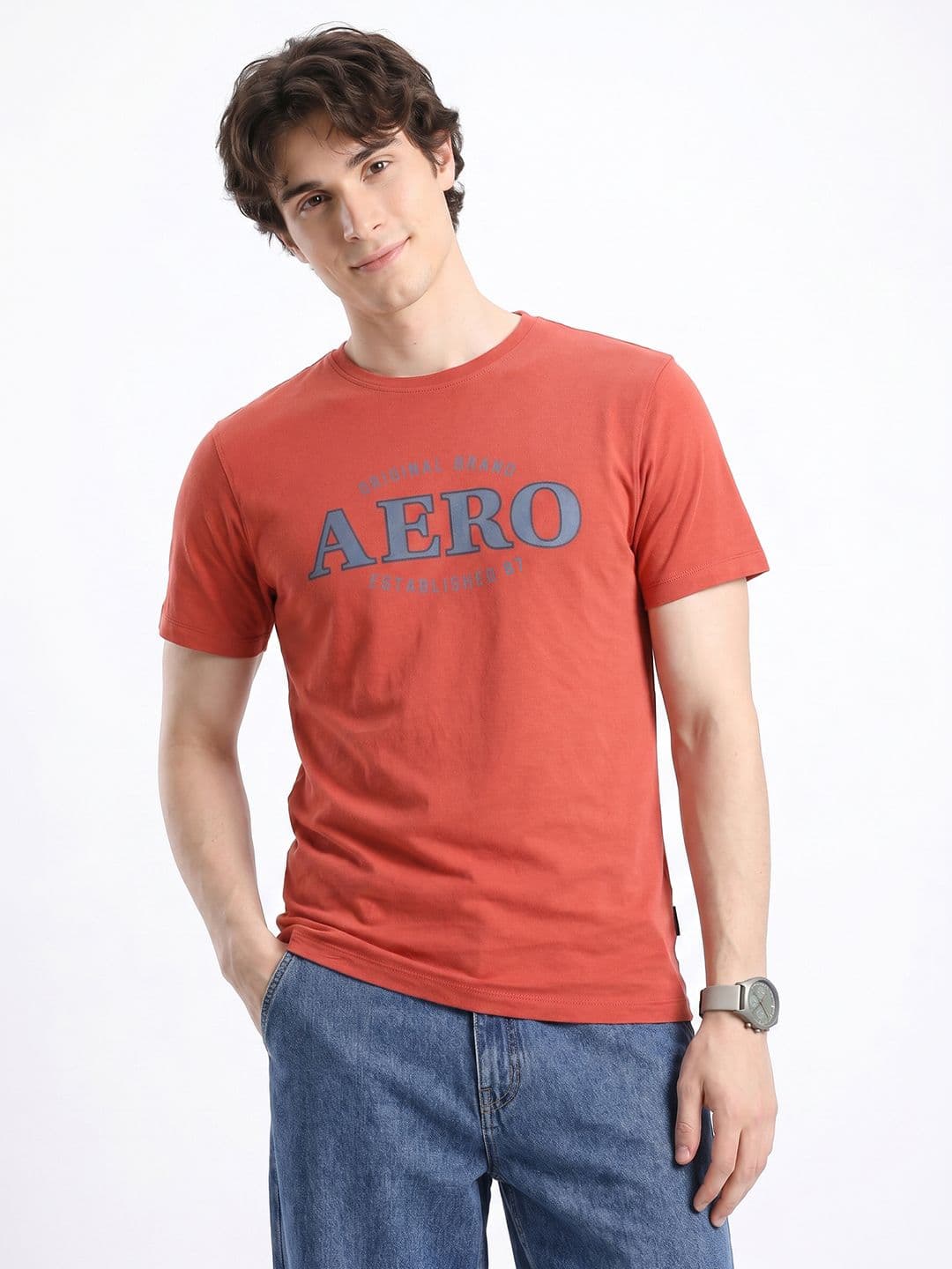 Aeropostale Brand Logo Printed Pure Cotton T-shirt - view 1