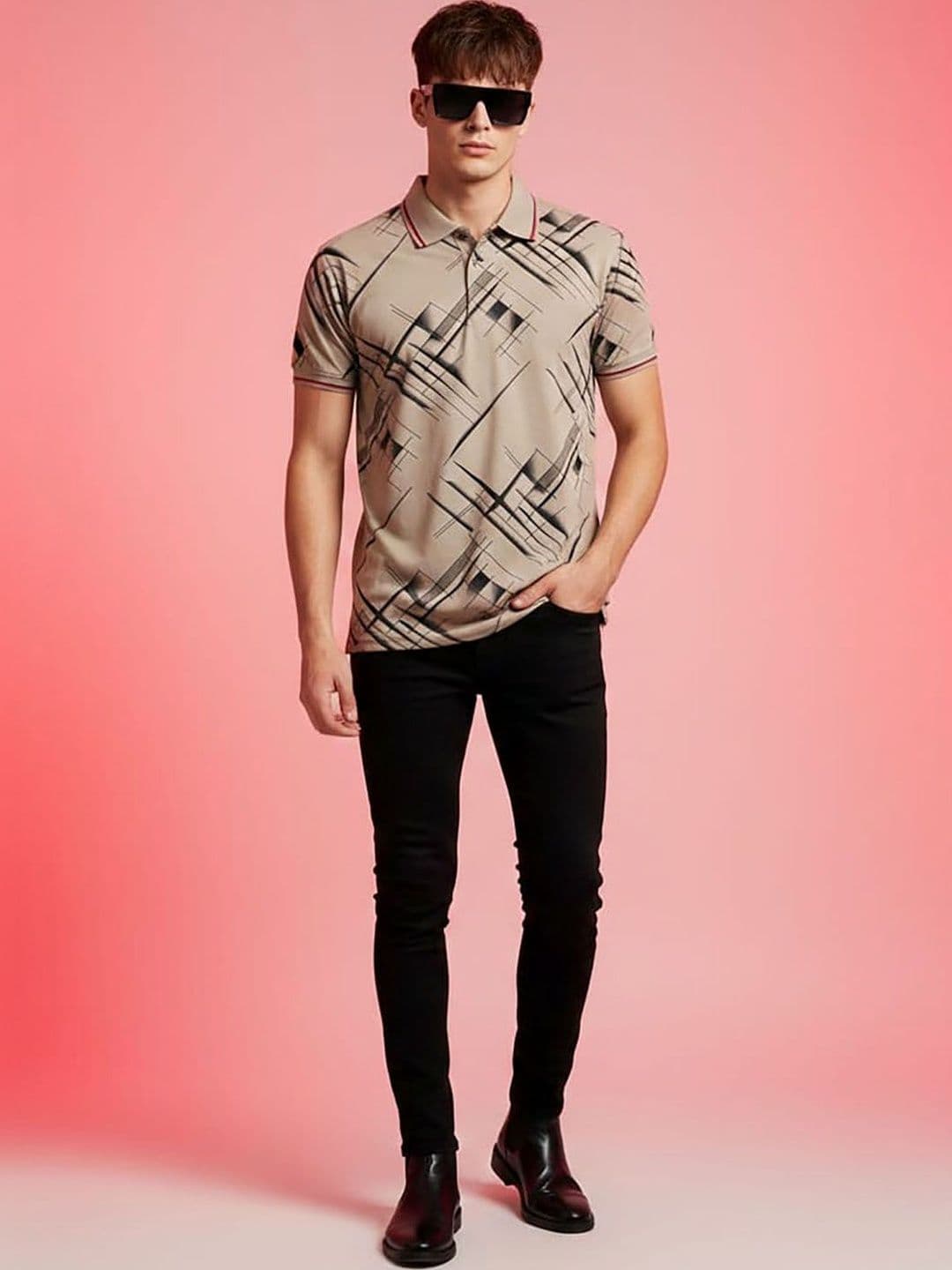 Moda Rapido Men Printed Polo Collar T-shirt - view 1