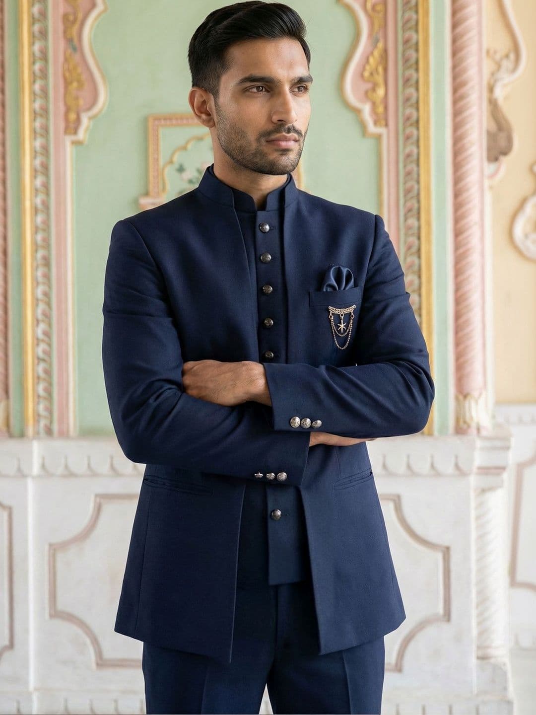 Jompers Mandarin Collar Jodhpuri Suits - view 1
