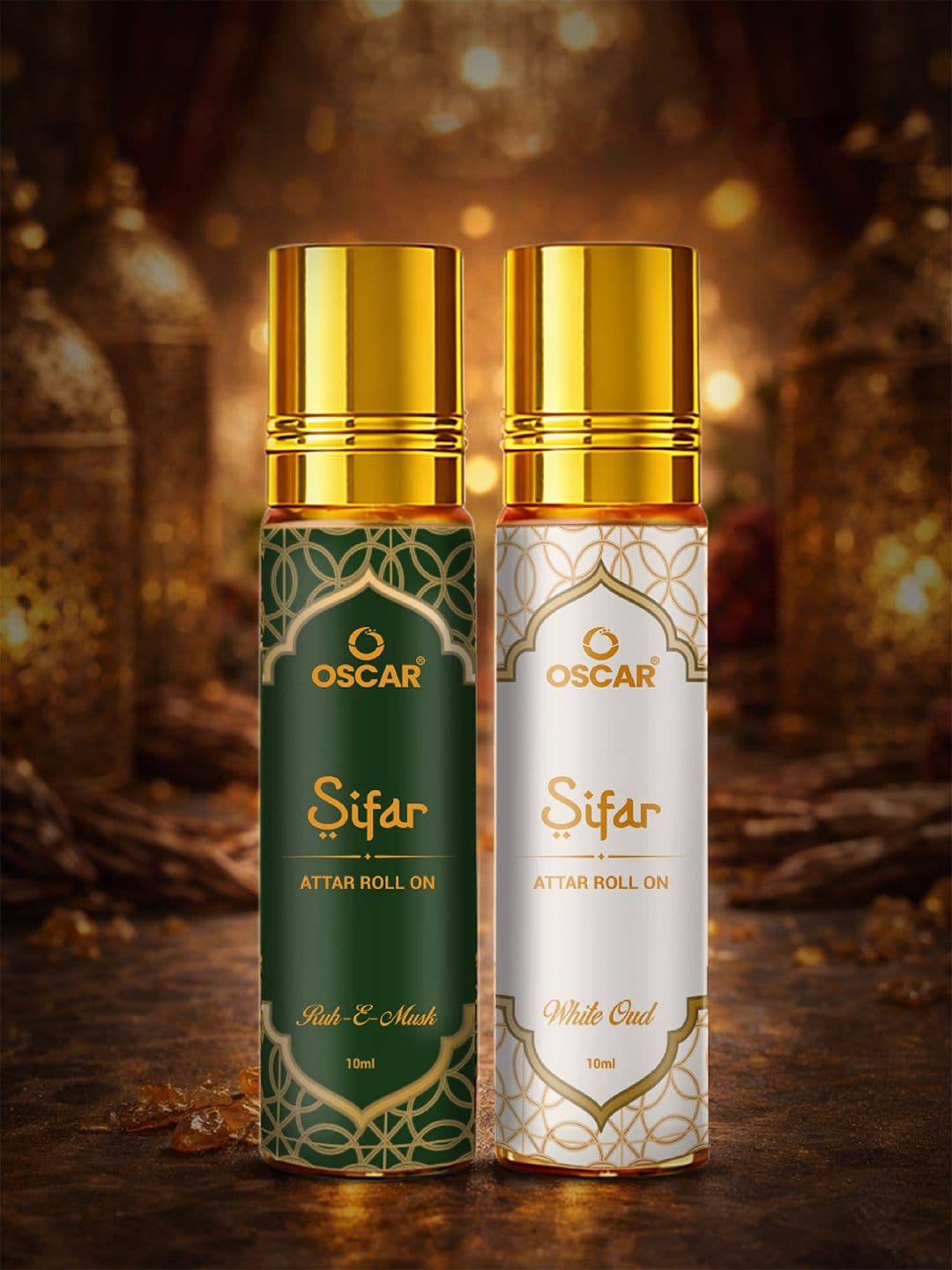 OSCAR Set Of 2 White Oud & Ruh-e-Musk Alcohol-Free Roll On Attar - 10 ml Each - view 1