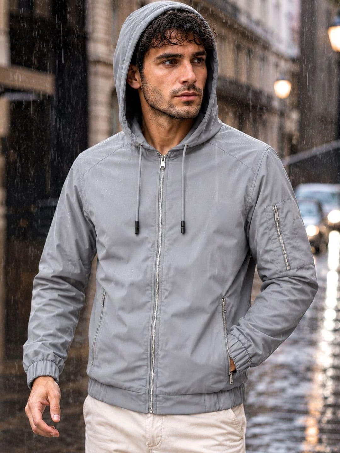 MIA FASHION Men Hooded Rain Jacket - view 1