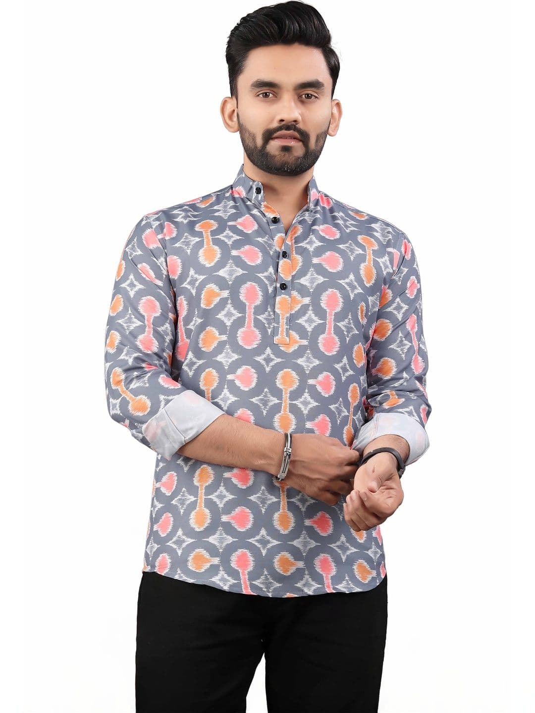 SEDUM SESTRI Men Geometric Printed Kurta - view 1