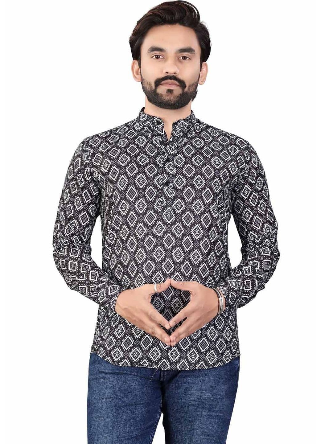 SEDUM SESTRI Men Geometric Printed Kurta - view 1