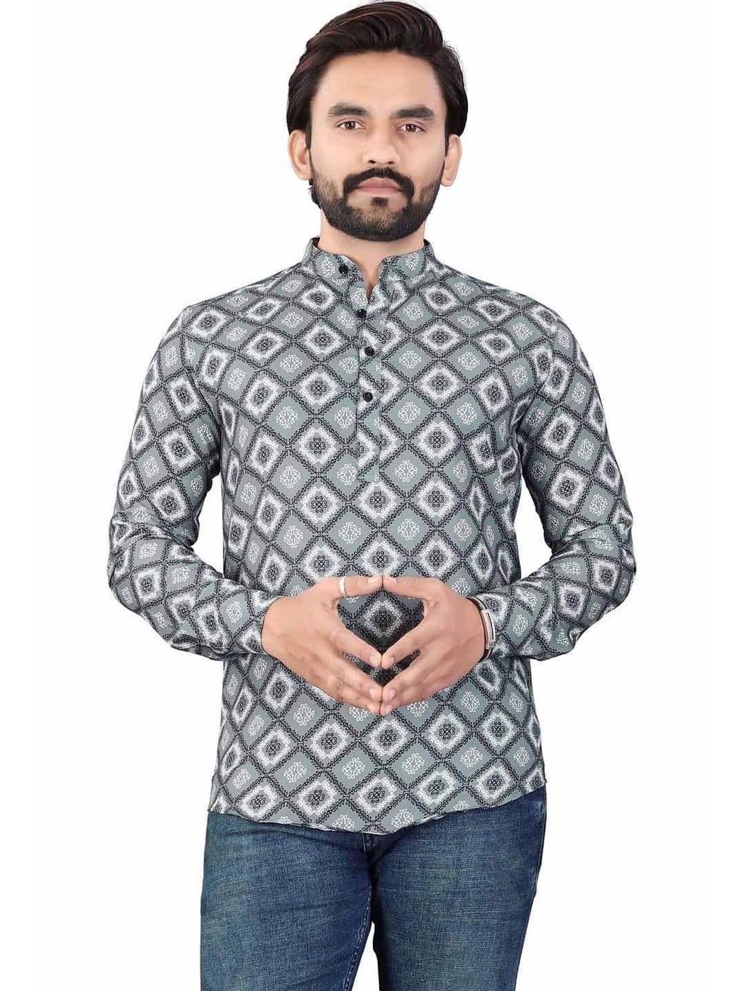 SEDUM SESTRI Men Geometric Printed Kurta - view 1