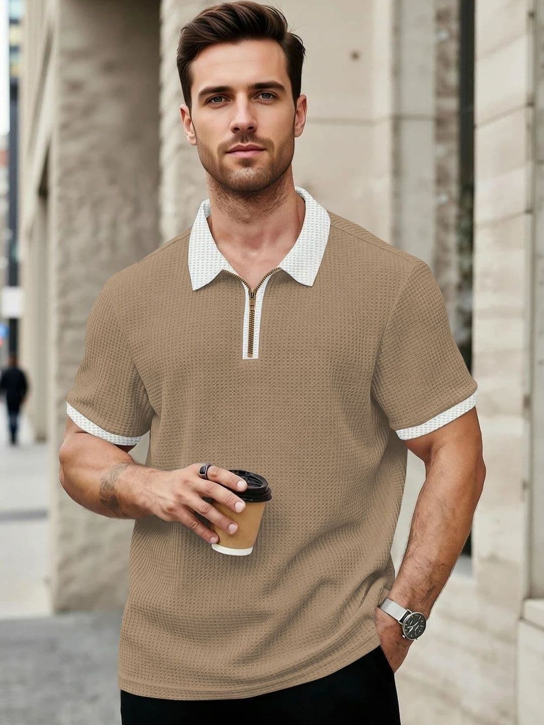 HERE&NOW Men Polo Collar T-shirt - view 1